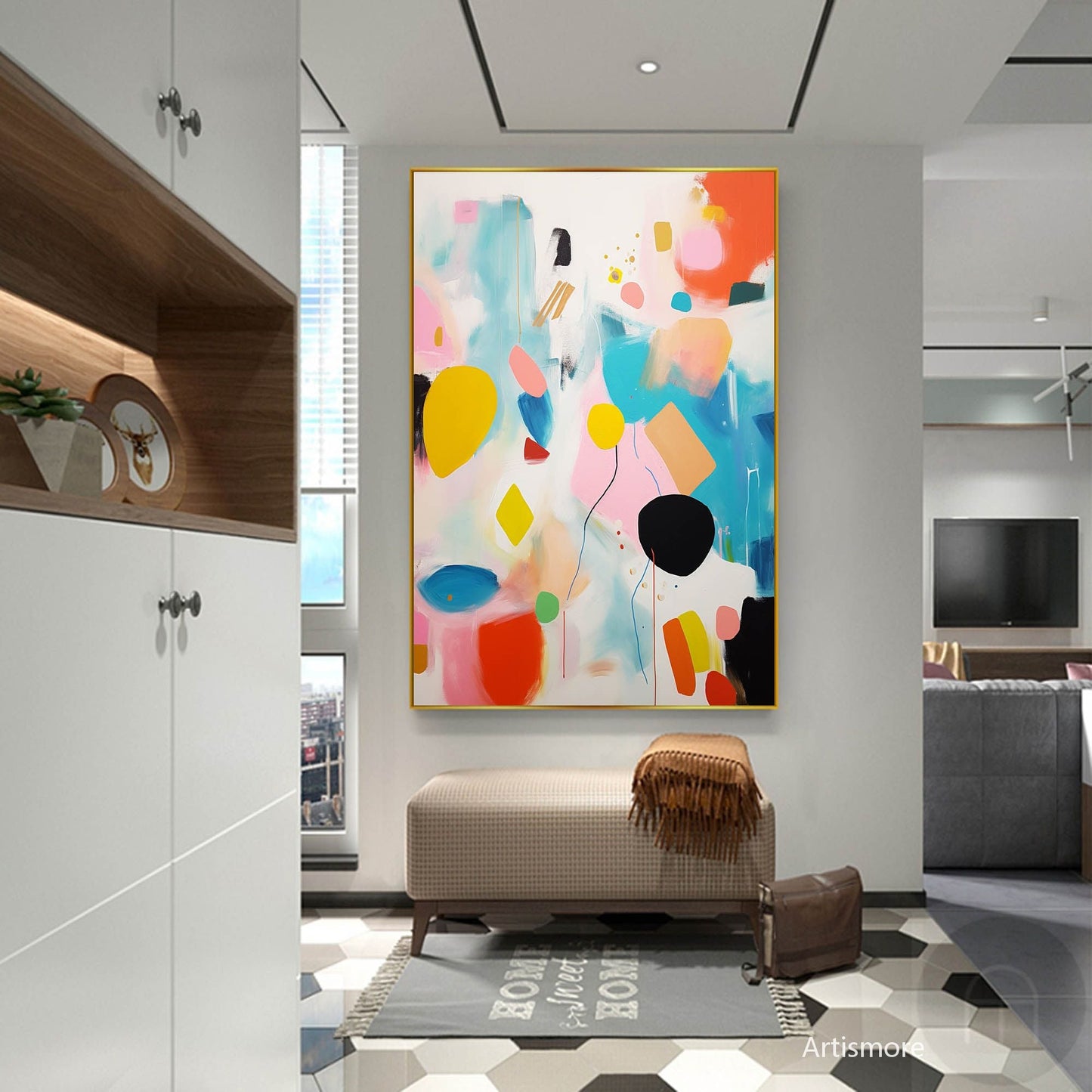 Joyful Celebration - Playful Whimsical Wall Art, Contemporary Colorful Painting