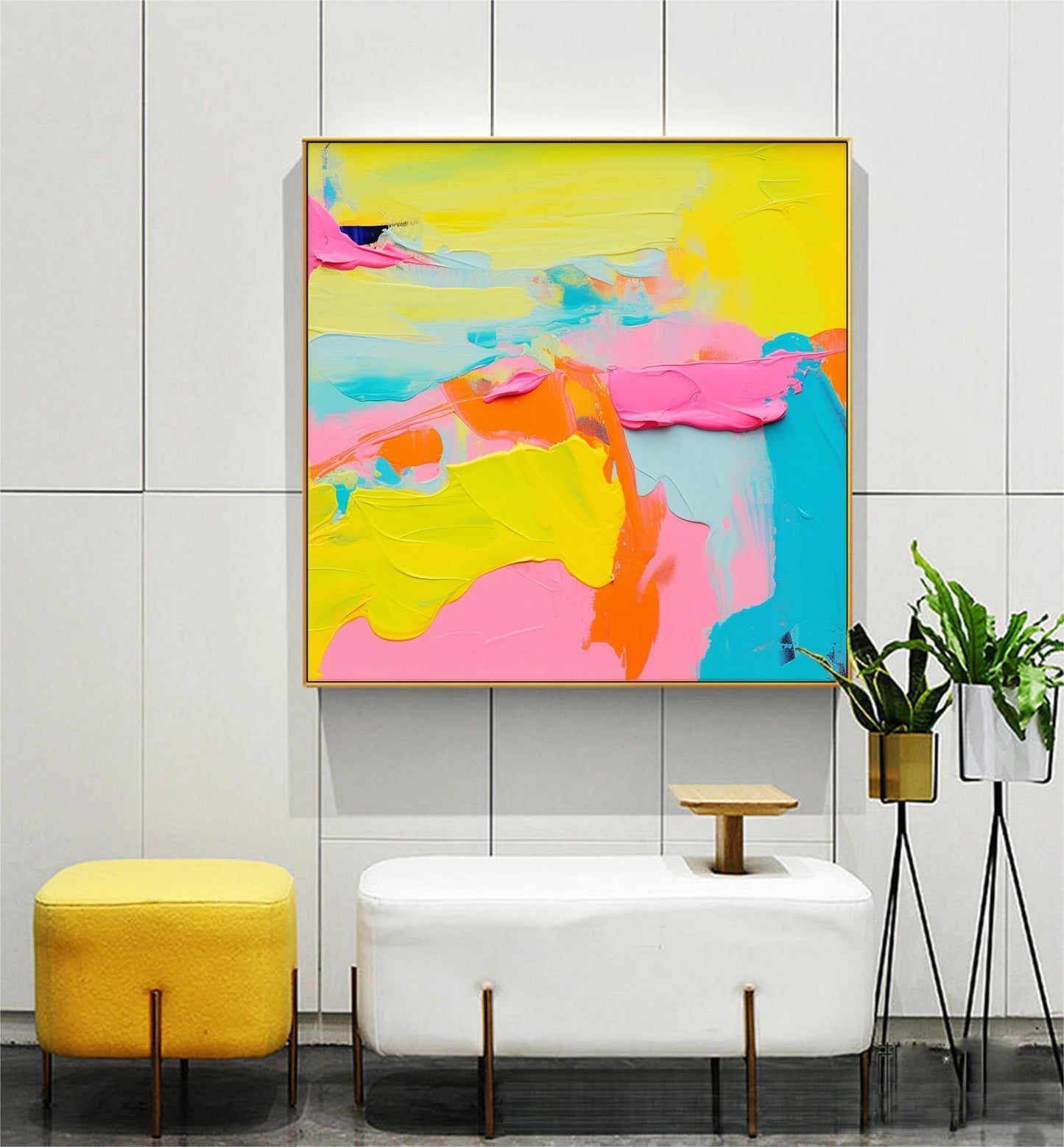 Summer Fiesta - Bright and Happy Abstract Painting with Heavy Texture