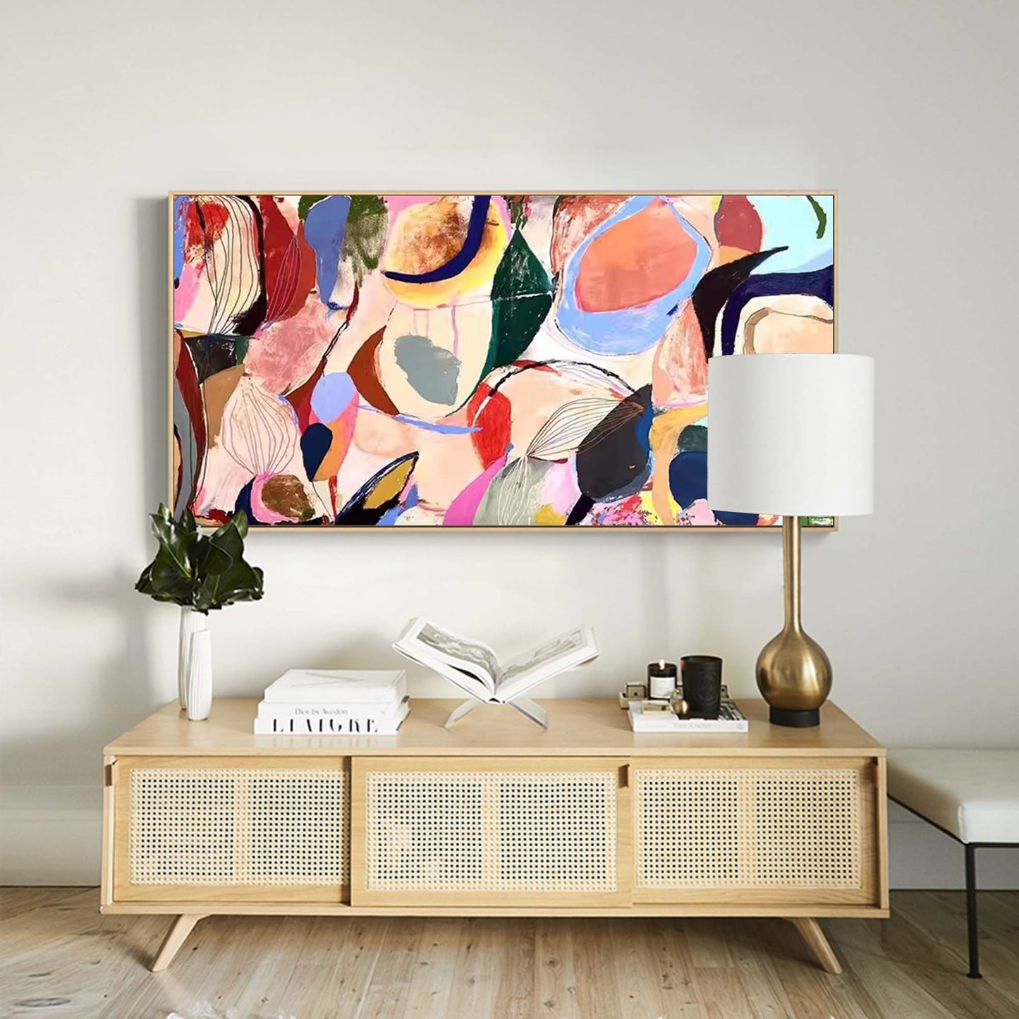 Garden Chaos - Eclectic Wall Art Colorful Panoramic Canvas