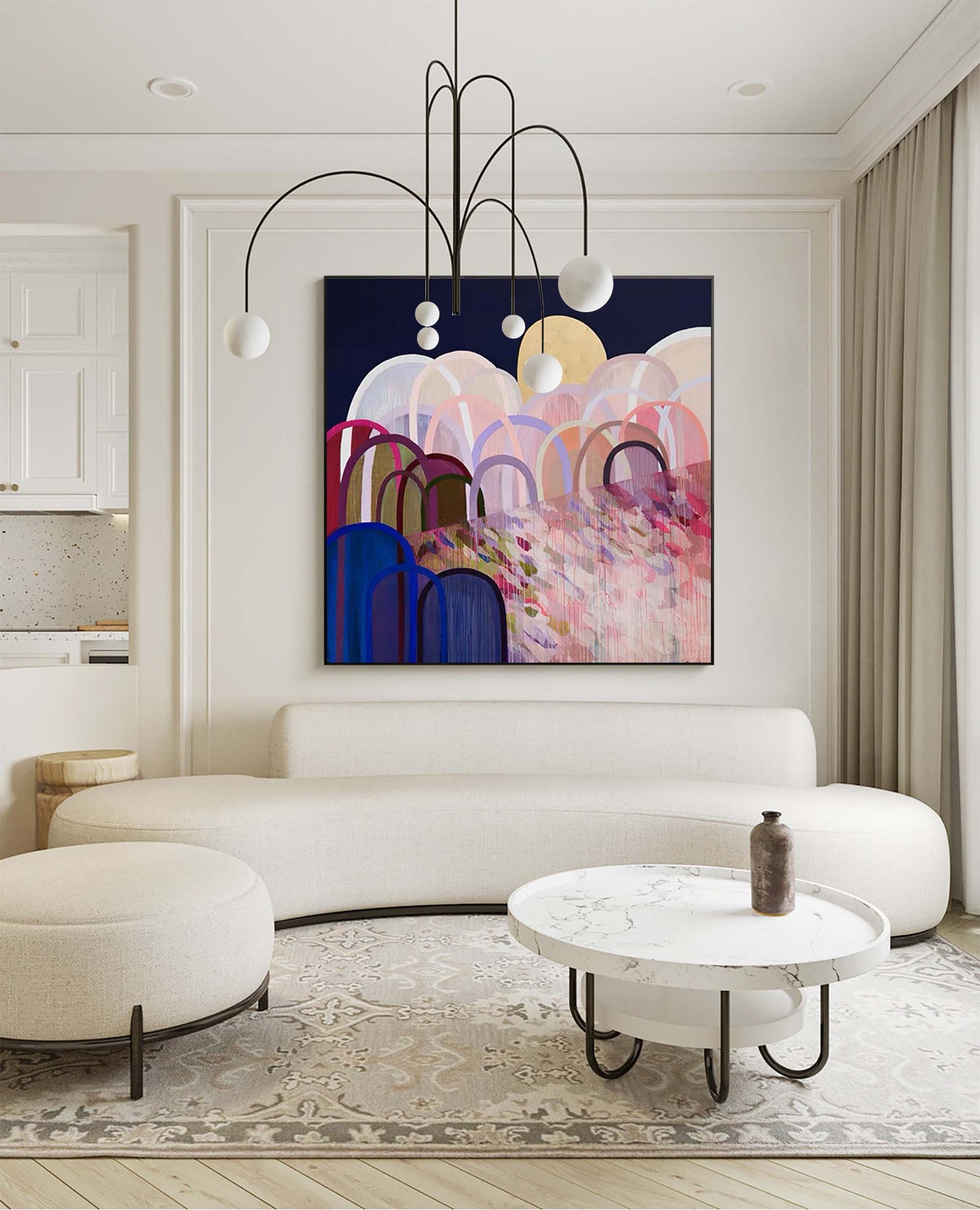 Midnight Arches - Colorful Abstract Arched Wall Art Canvas