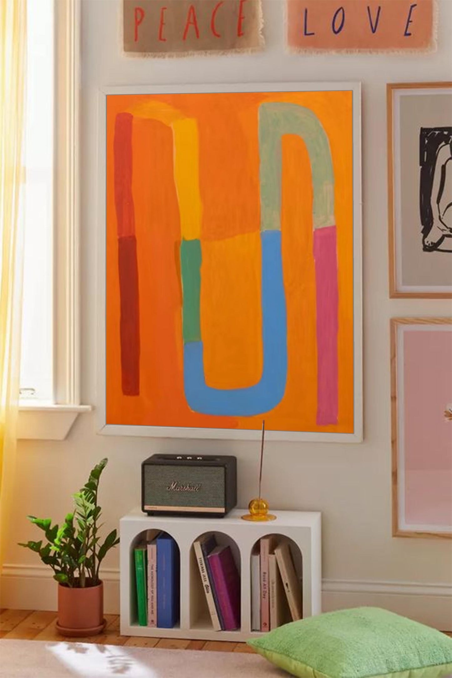 Vibrant Pathways - Modern Colorful Abstract Painting on Canvas for Living Room Decor