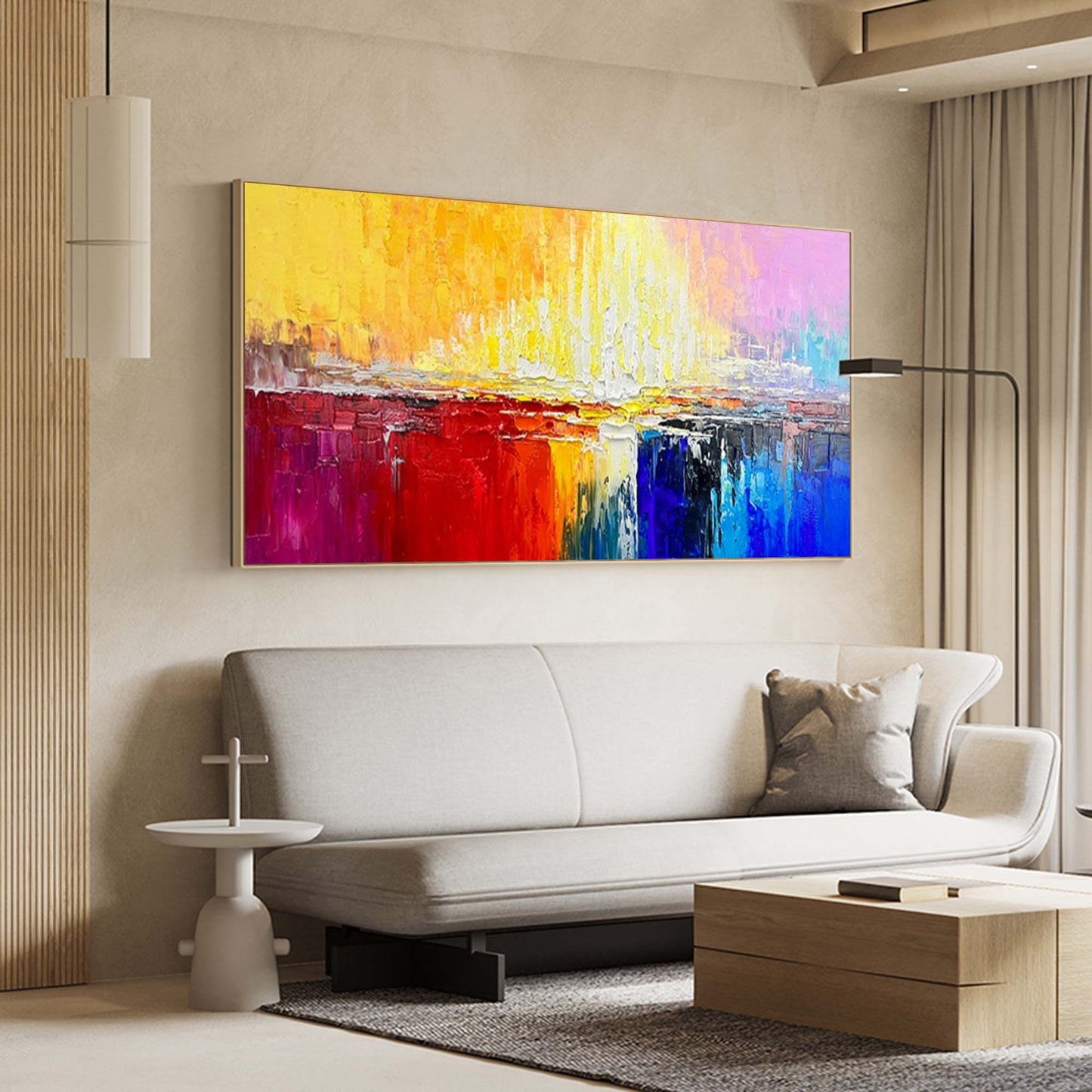 Urban Reflection - Vibrant Abstract Cityscape Painting on Canvas