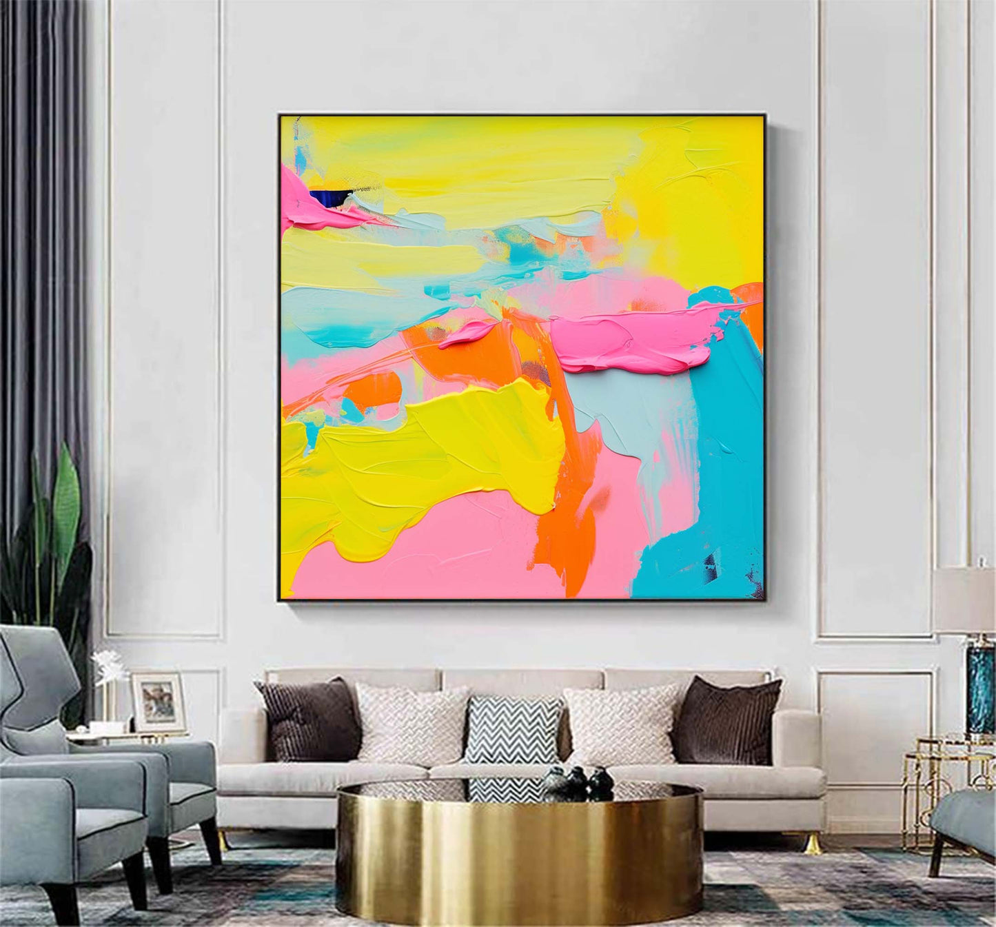 Summer Fiesta - Bright and Happy Abstract Painting with Heavy Texture