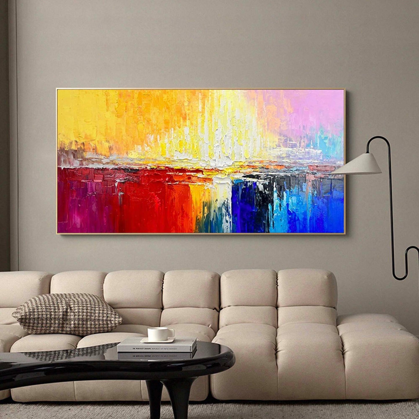 Urban Reflection - Vibrant Abstract Cityscape Painting on Canvas