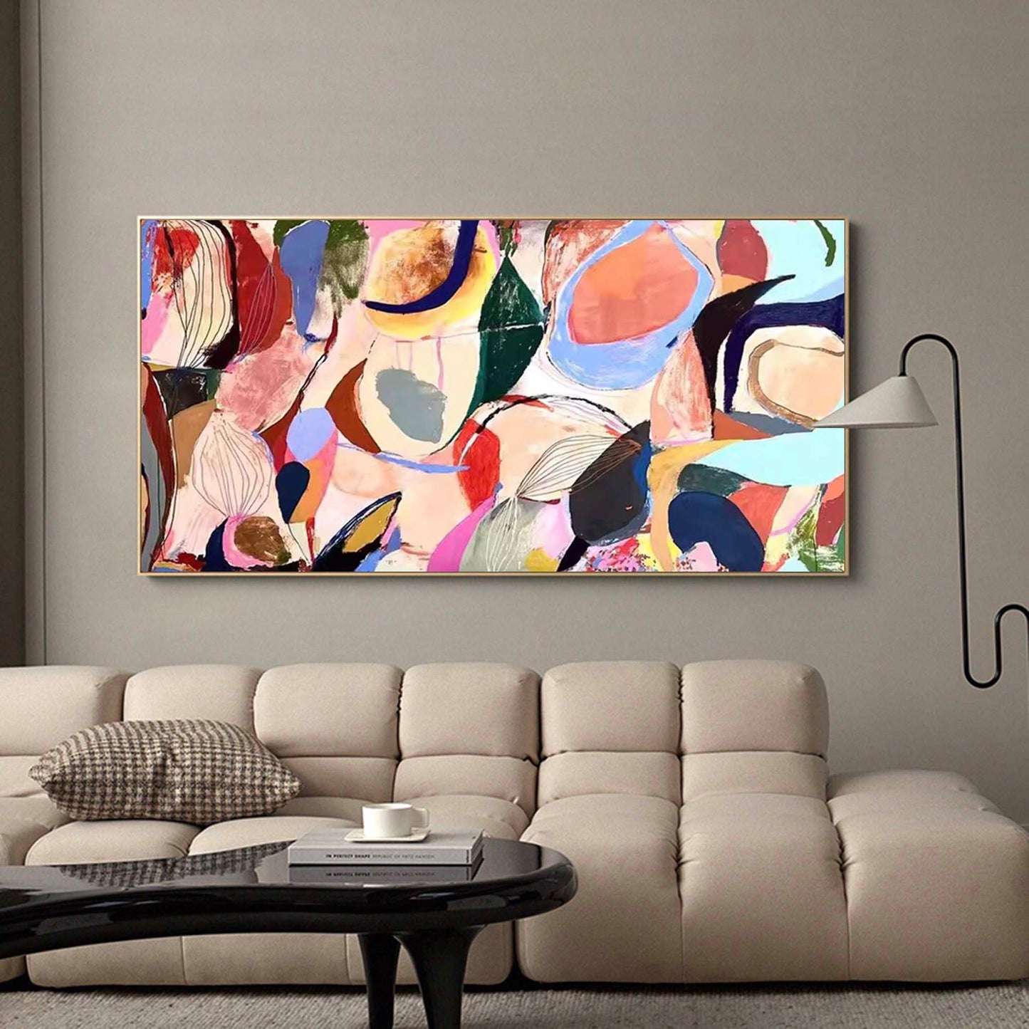 Garden Chaos - Eclectic Wall Art Colorful Panoramic Canvas