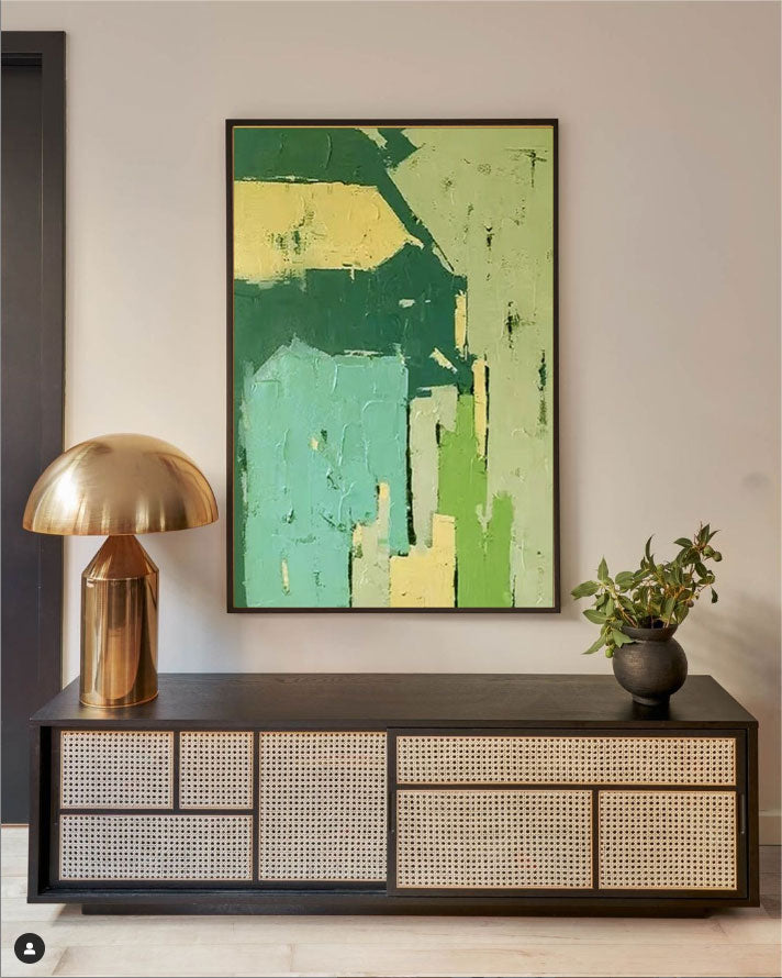 Forest Blocks - Green Abstract Wall Art Textured Earthy Canvas