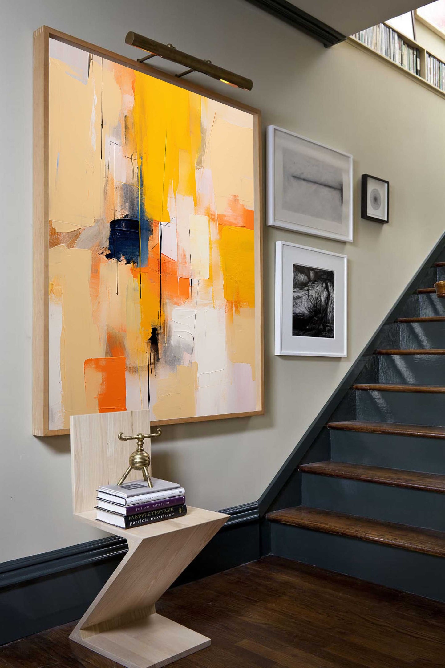 Urban Sunshine - Modern Yellow Art, Vertical Abstract Wall Art