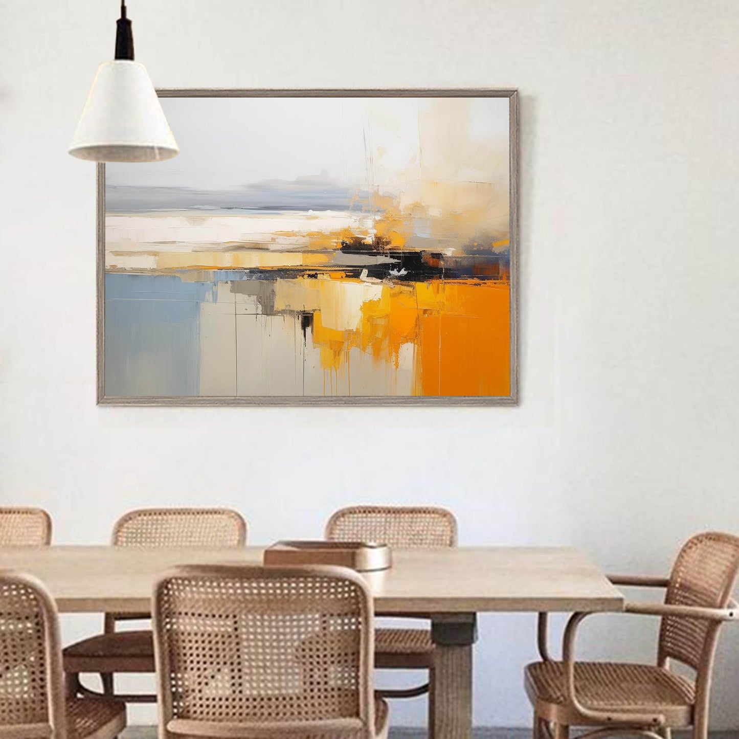 Horizon Block - Orange Wall Art Abstract Landscape Canvas