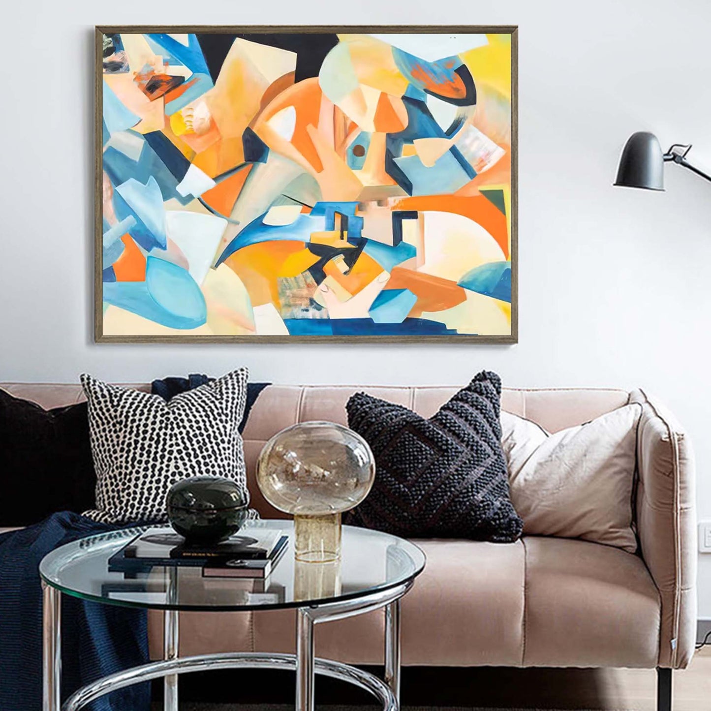 Geometric Energy - Modern Abstract Art Colorful Cubist Canvas