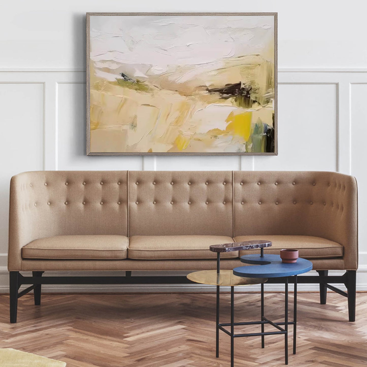 Desert Haze - Beige Abstract Wall Art Earthy Landscape Canvas