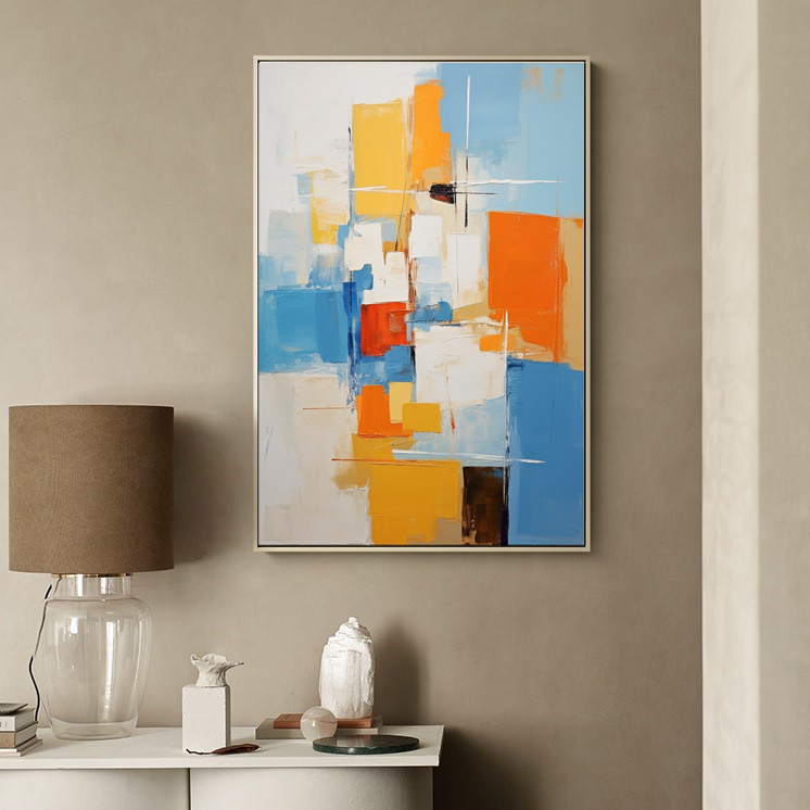 City Blocks - Modern Abstract Vertical Wall Art Canvas