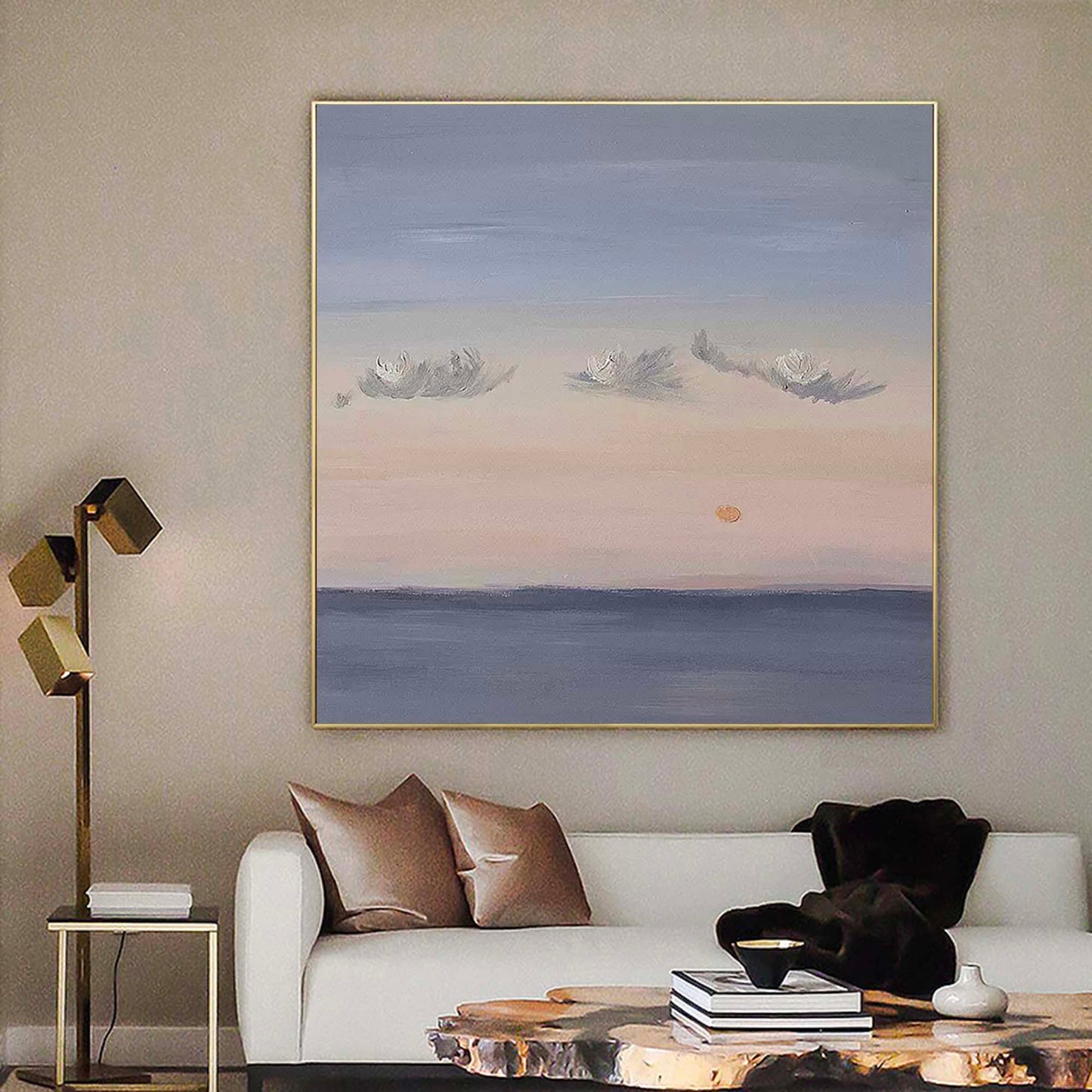 Morning Calm - Serene Minimalist Landscape Art of the Sea