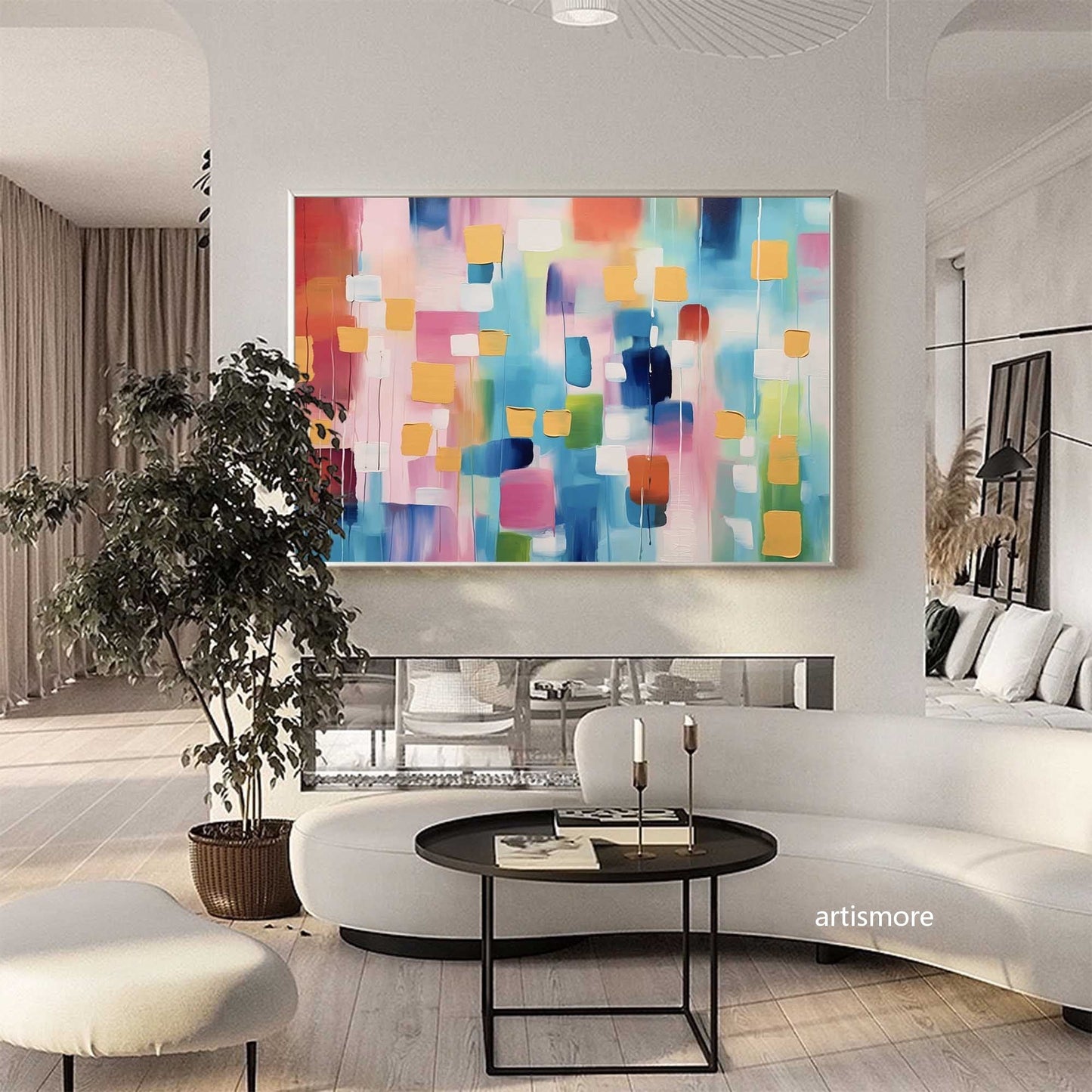 Joyful Pixels - Colorful Abstract Artworks with Geometric Blocks