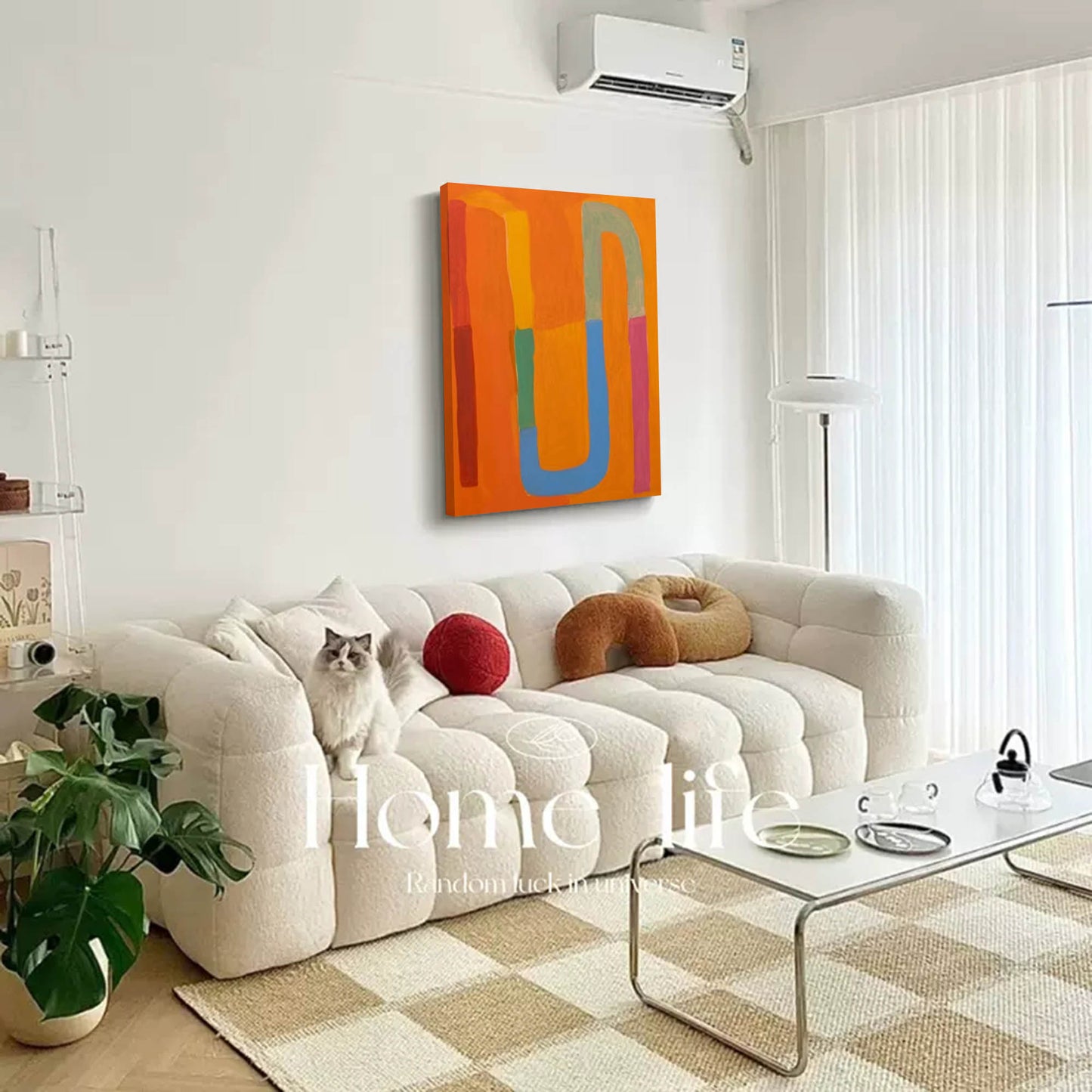 Vibrant Pathways - Modern Colorful Abstract Painting on Canvas for Living Room Decor