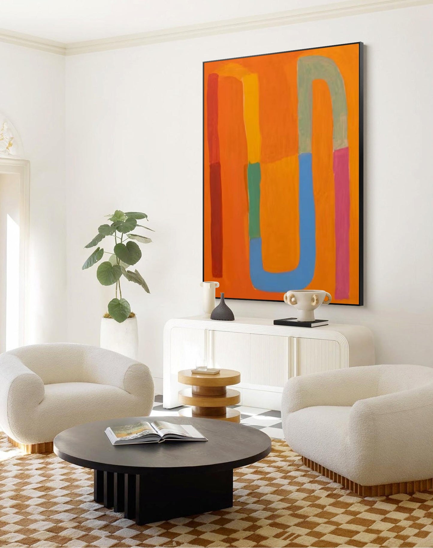 Vibrant Pathways - Modern Colorful Abstract Painting on Canvas for Living Room Decor