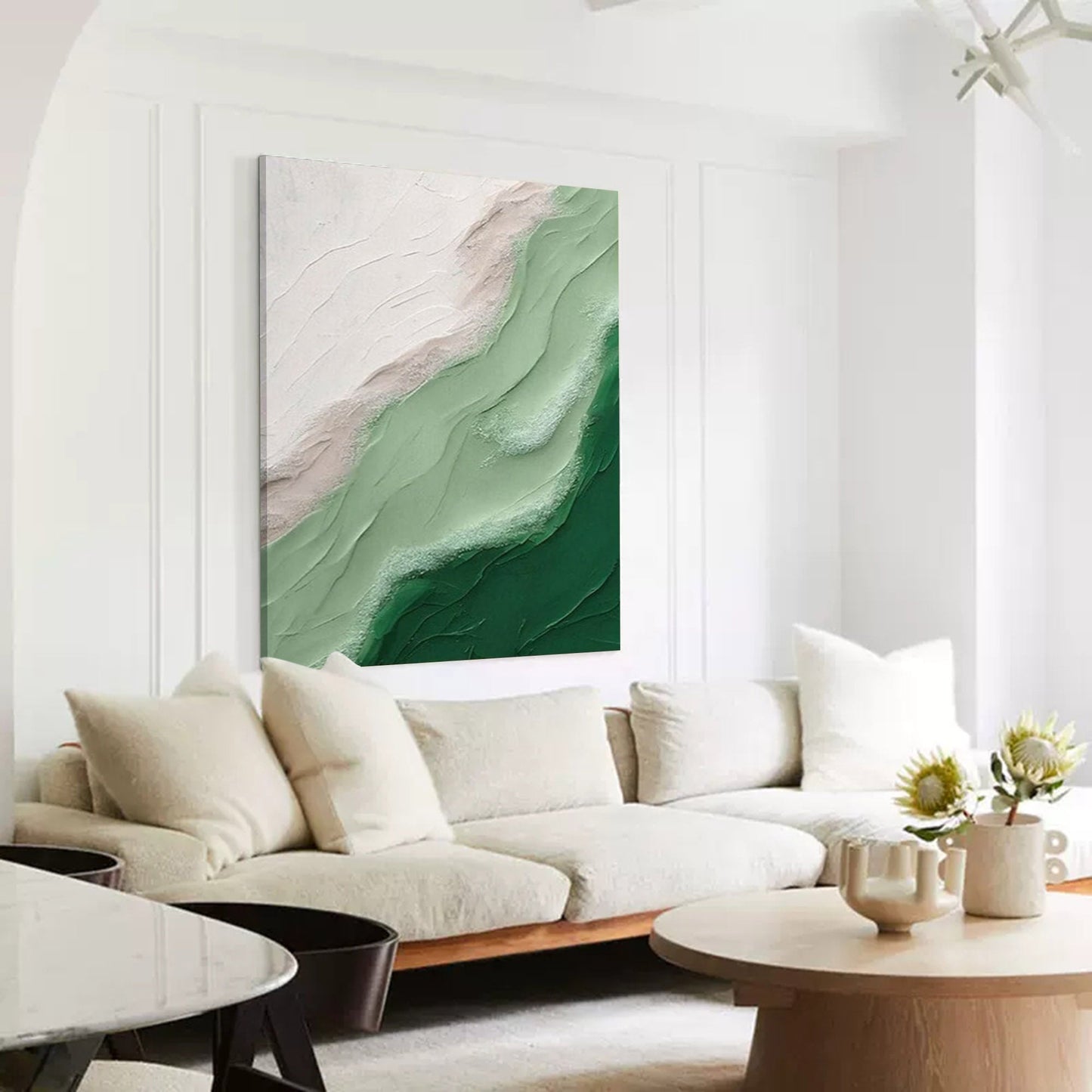 Emerald Flow - Green Wall Art Textured Abstract Canvas