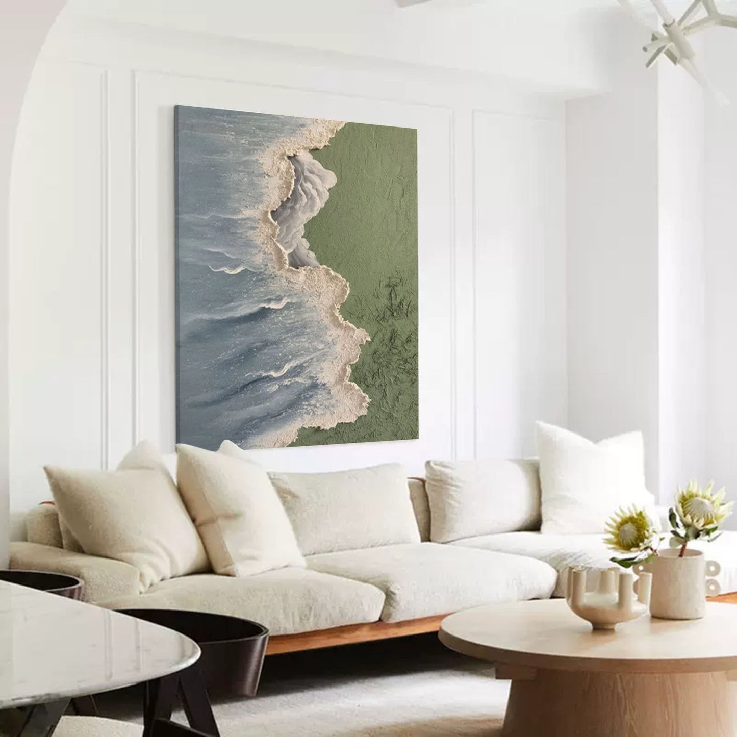 Coastal Relief - Ocean Wall Art 3D Textured Beach Canvas