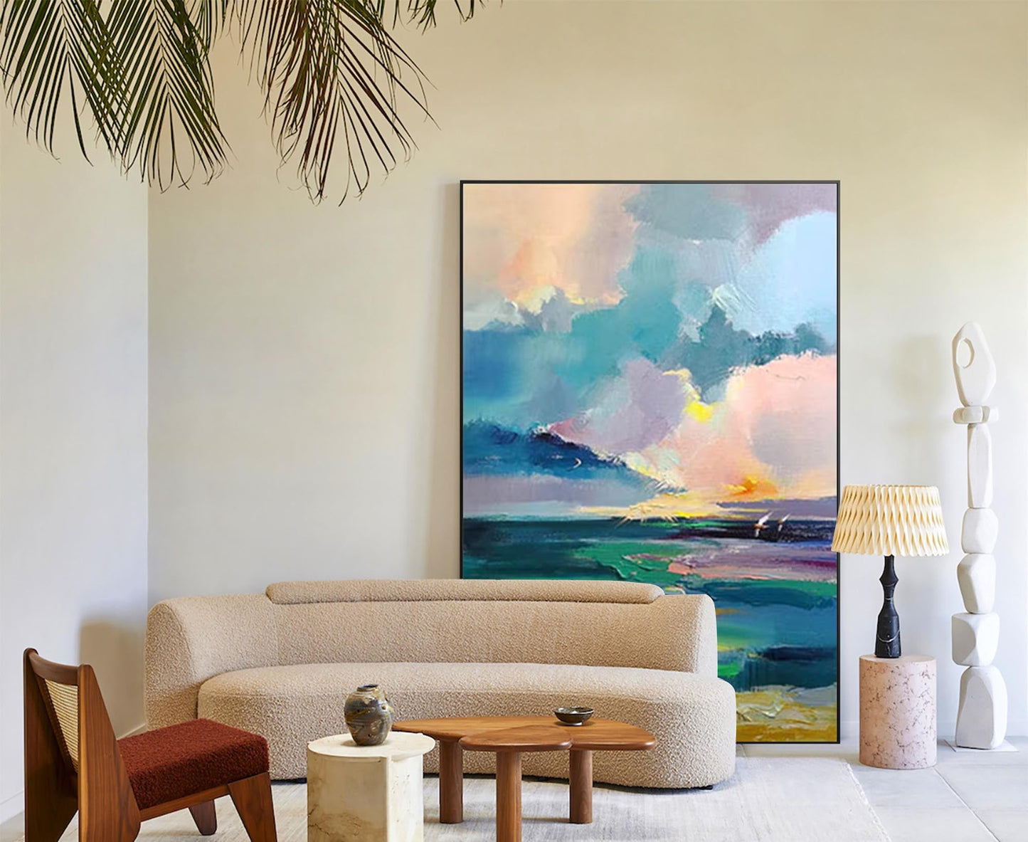 Sunset Horizon - Abstract Seascape Painting Colorful Canvas Art