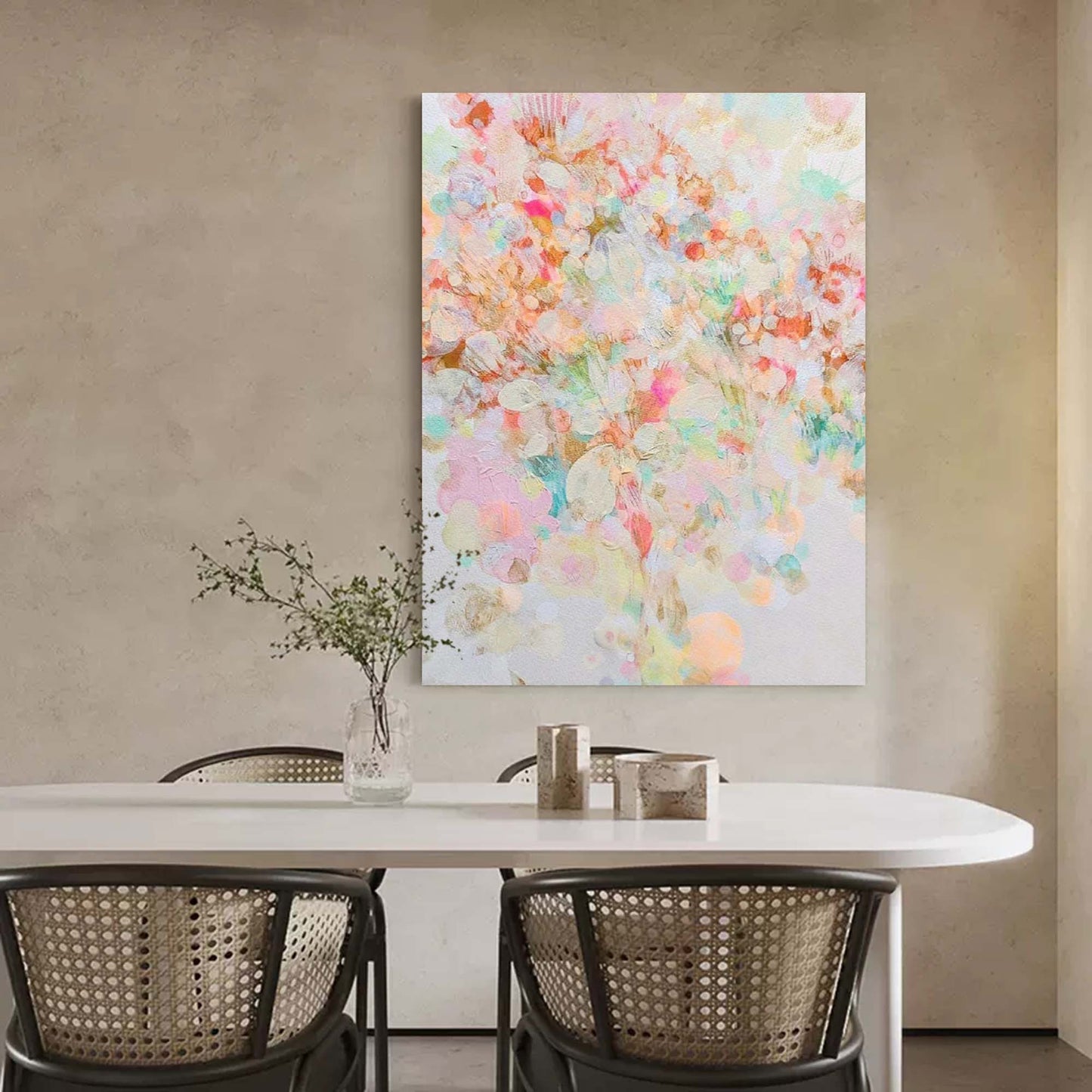 Spring Whisper - Pastel Abstract Floral Painting Canvas Art