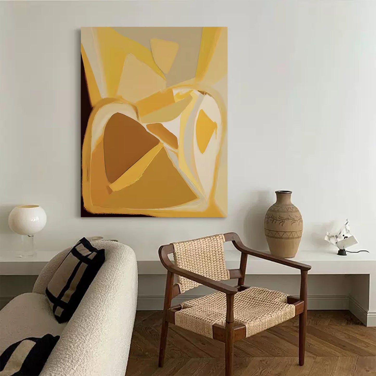 Ochre Forms - Mid Century Modern Wall Art Minimalist Abstract