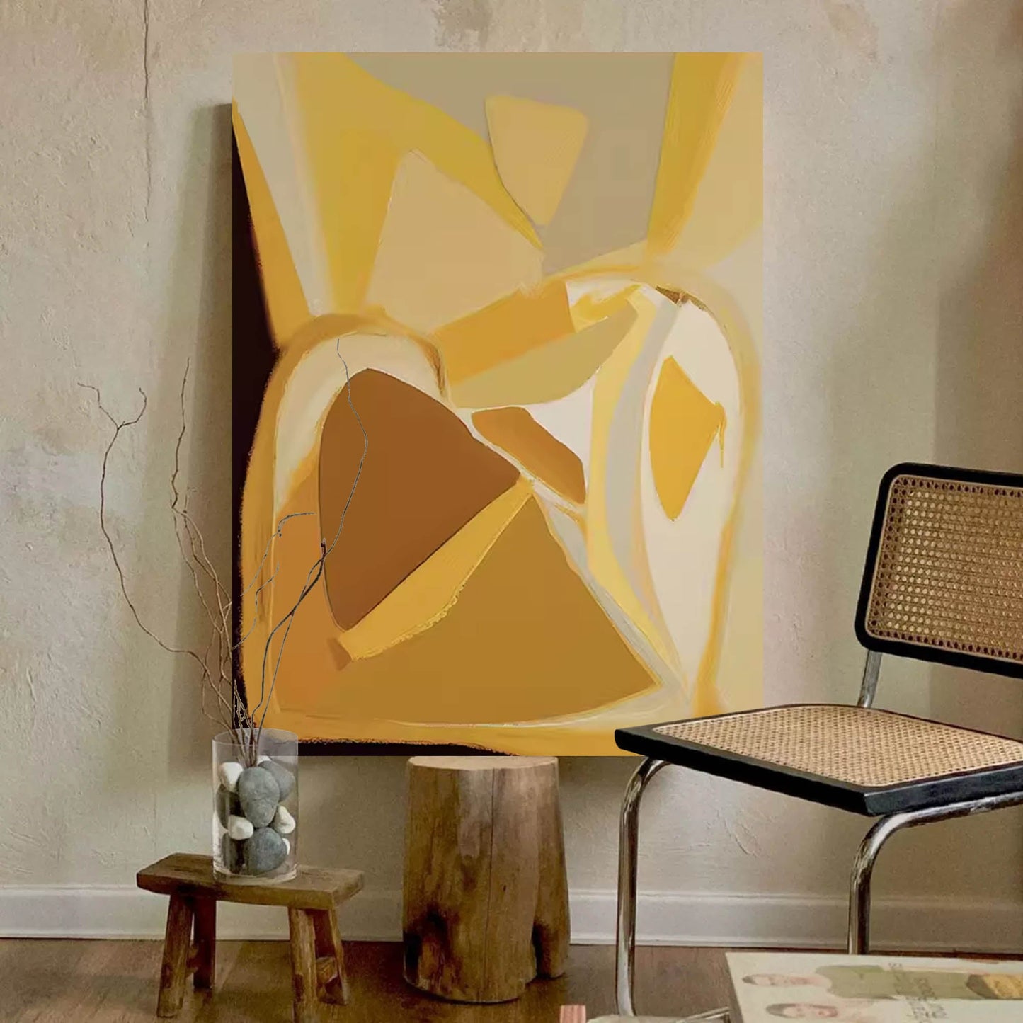 Ochre Forms - Mid Century Modern Wall Art Minimalist Abstract
