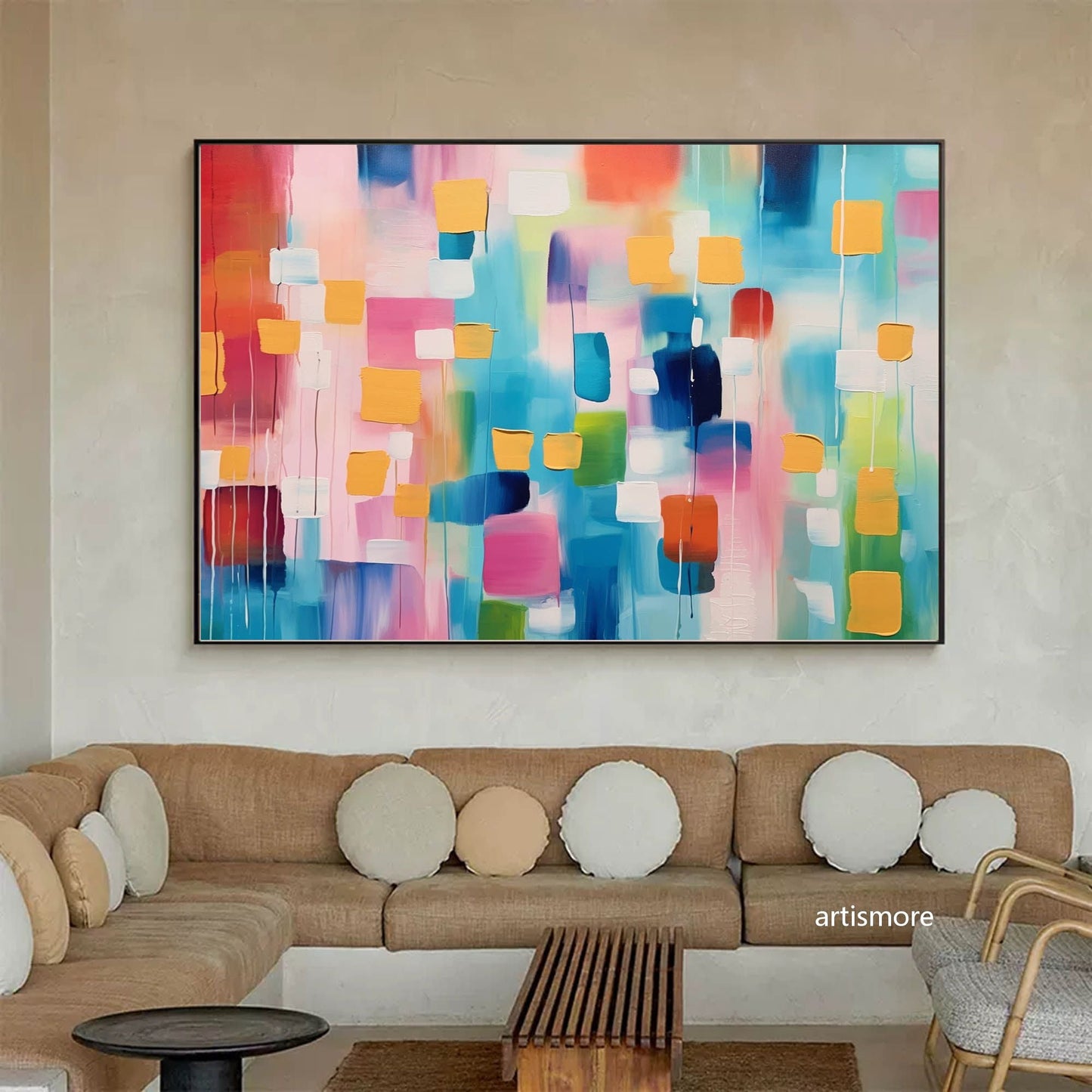 Joyful Pixels - Colorful Abstract Artworks with Geometric Blocks