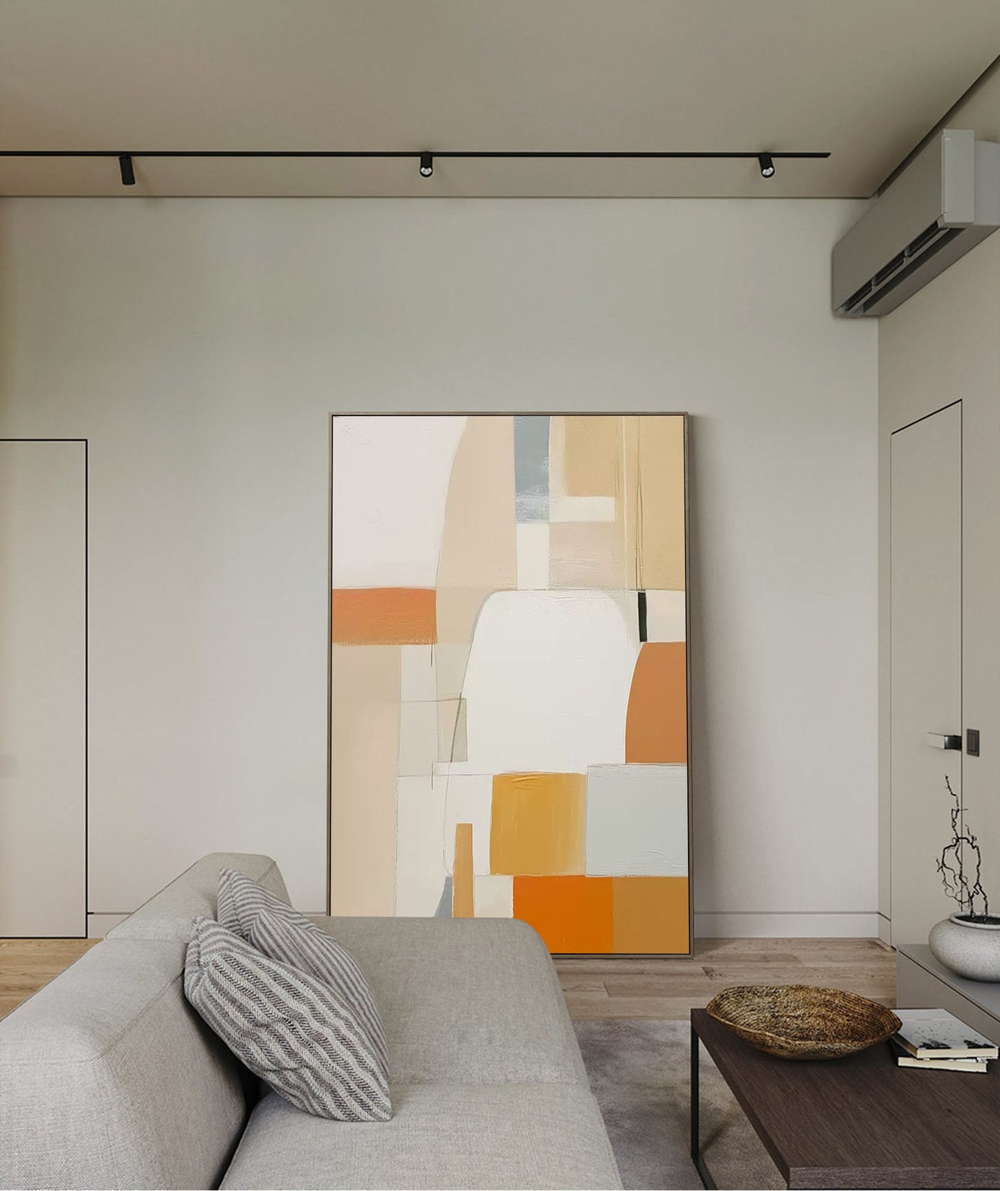 Serene Structures - Abstract Architectural Painting in Neutral Tones