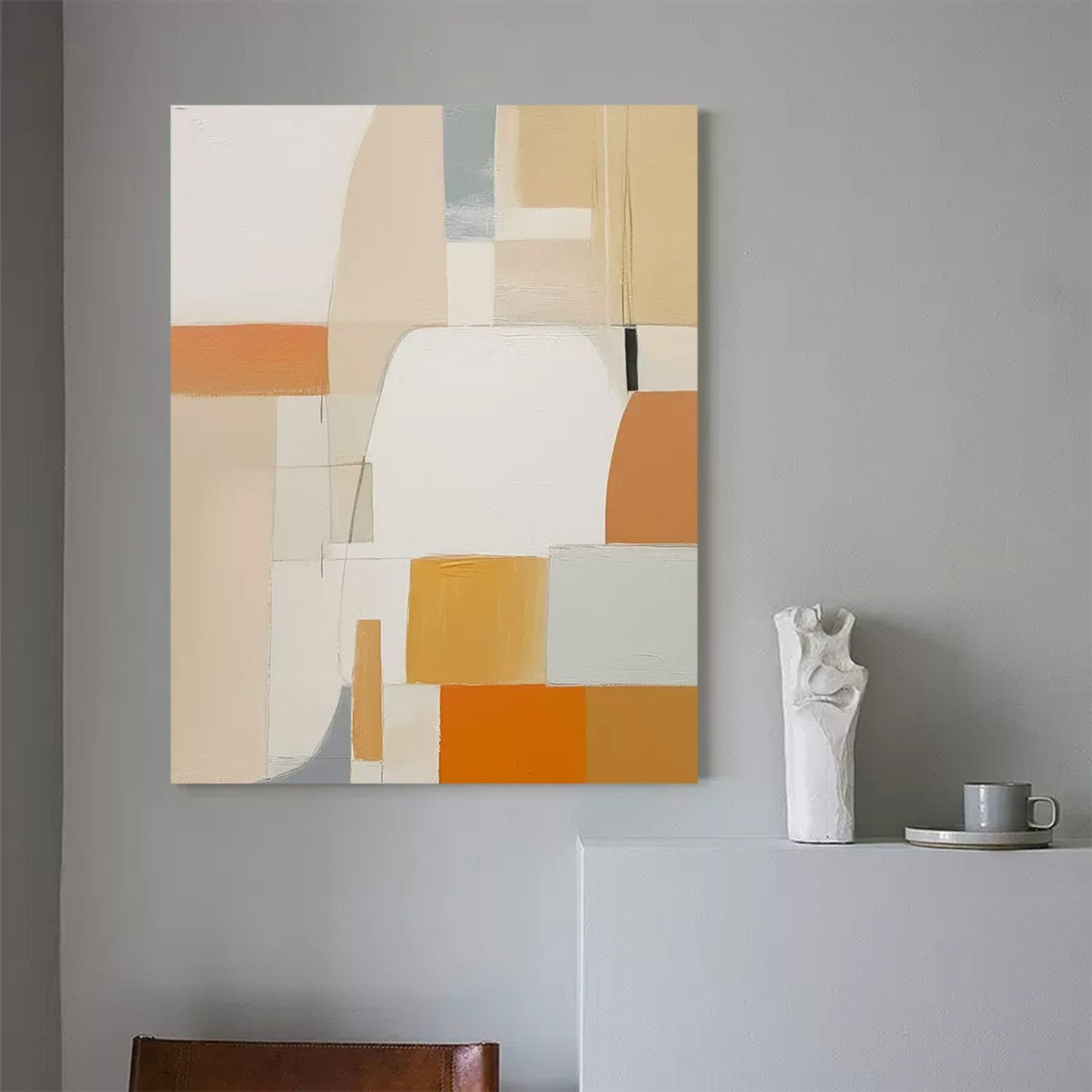 Serene Structures - Abstract Architectural Painting in Neutral Tones