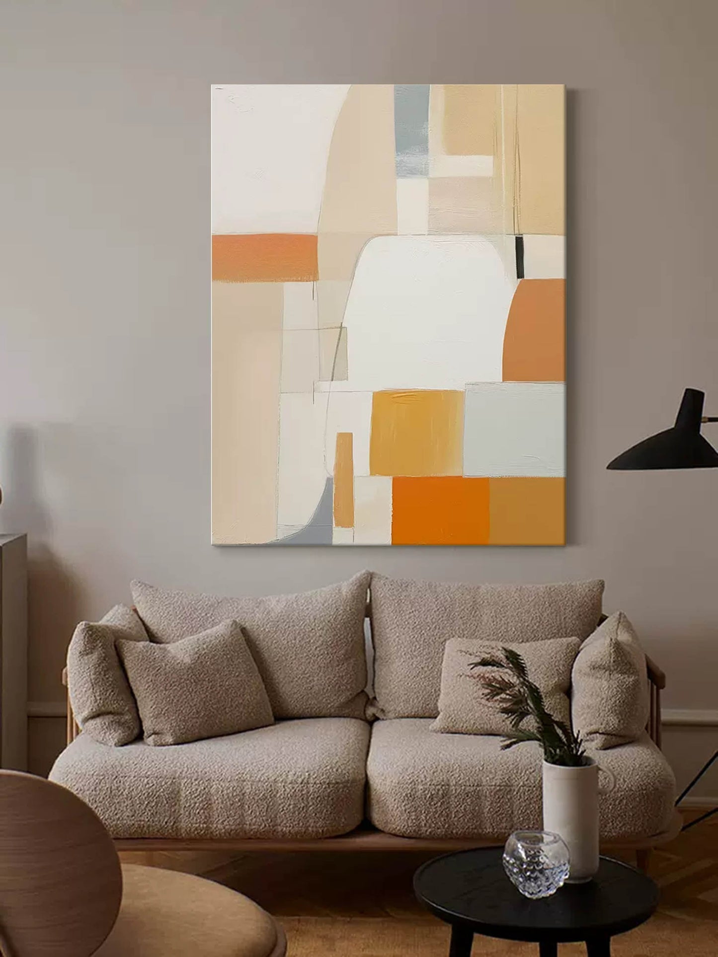 Serene Structures - Abstract Architectural Painting in Neutral Tones