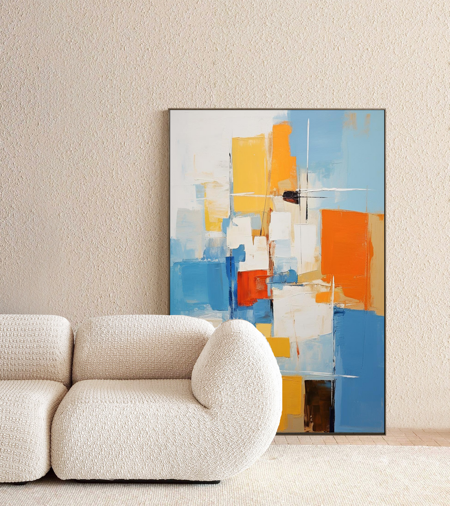 City Blocks - Modern Abstract Vertical Wall Art Canvas