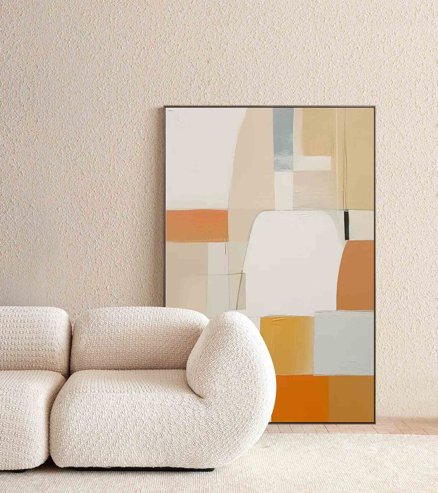 Serene Structures - Abstract Architectural Painting in Neutral Tones