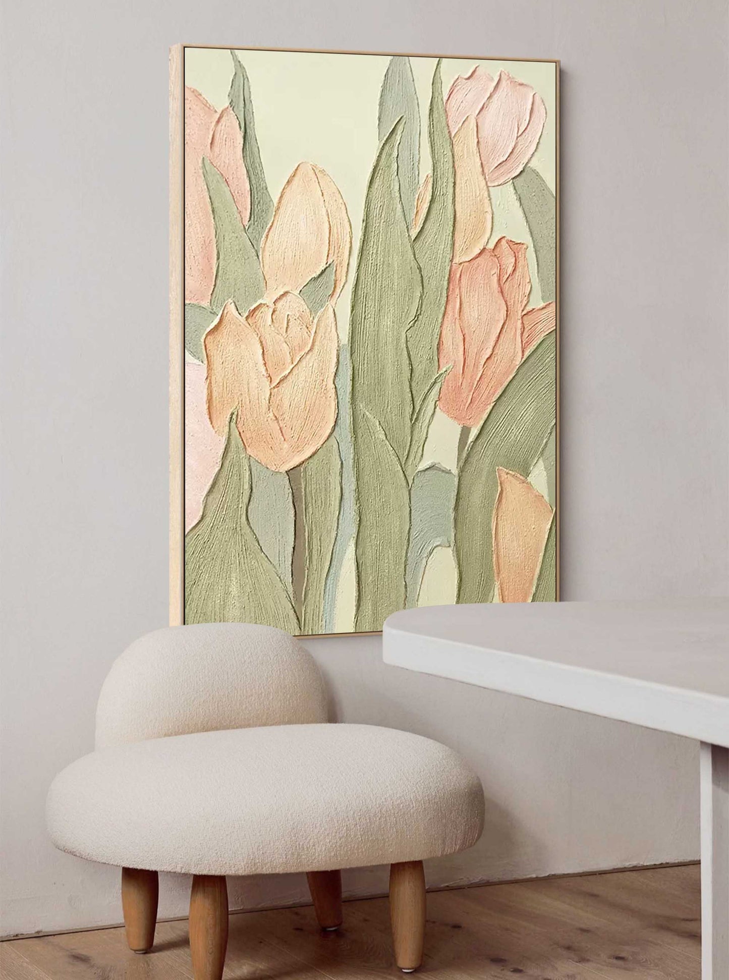 Spring Garden - Vintage Floral Tulip Wall Art for Shabby Chic Decor