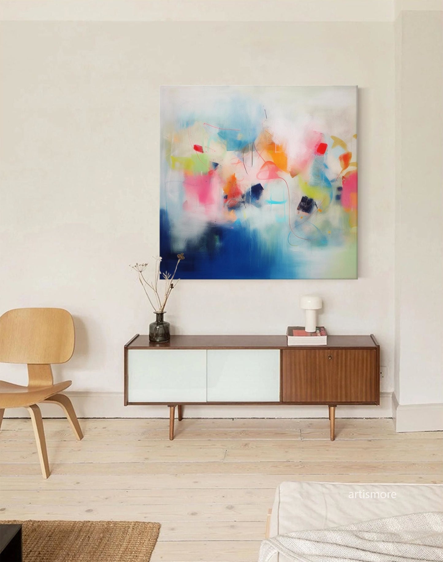 Joyful Mist - Abstract Art Colorful Painting, Modern Expressionist Art