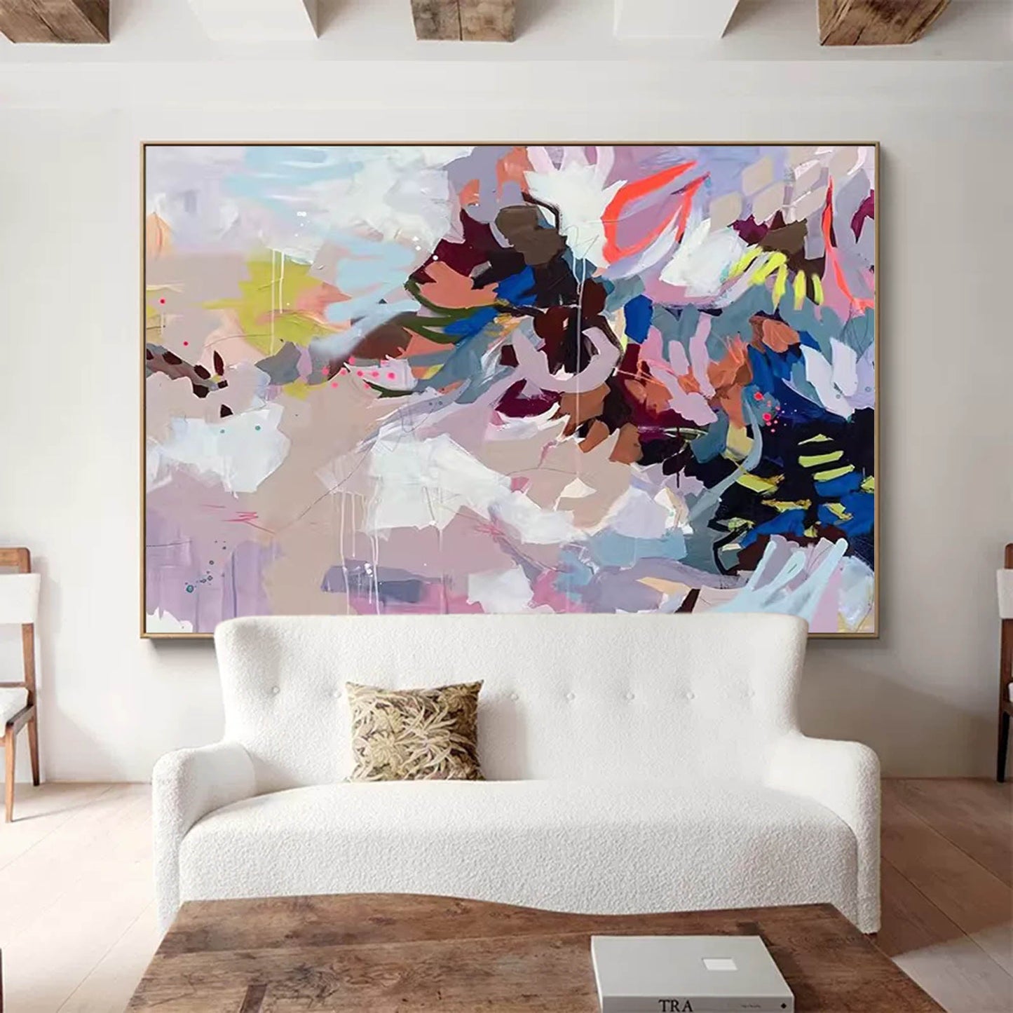 Wild Bloom - Large Floral Wall Art Abstract Colorful Canvas