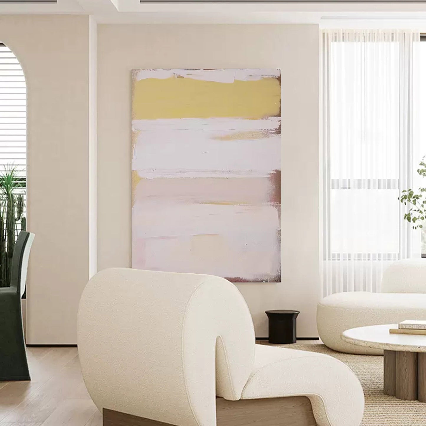 Quiet Horizon - Neutral Wall Art Minimalist Beige Abstract