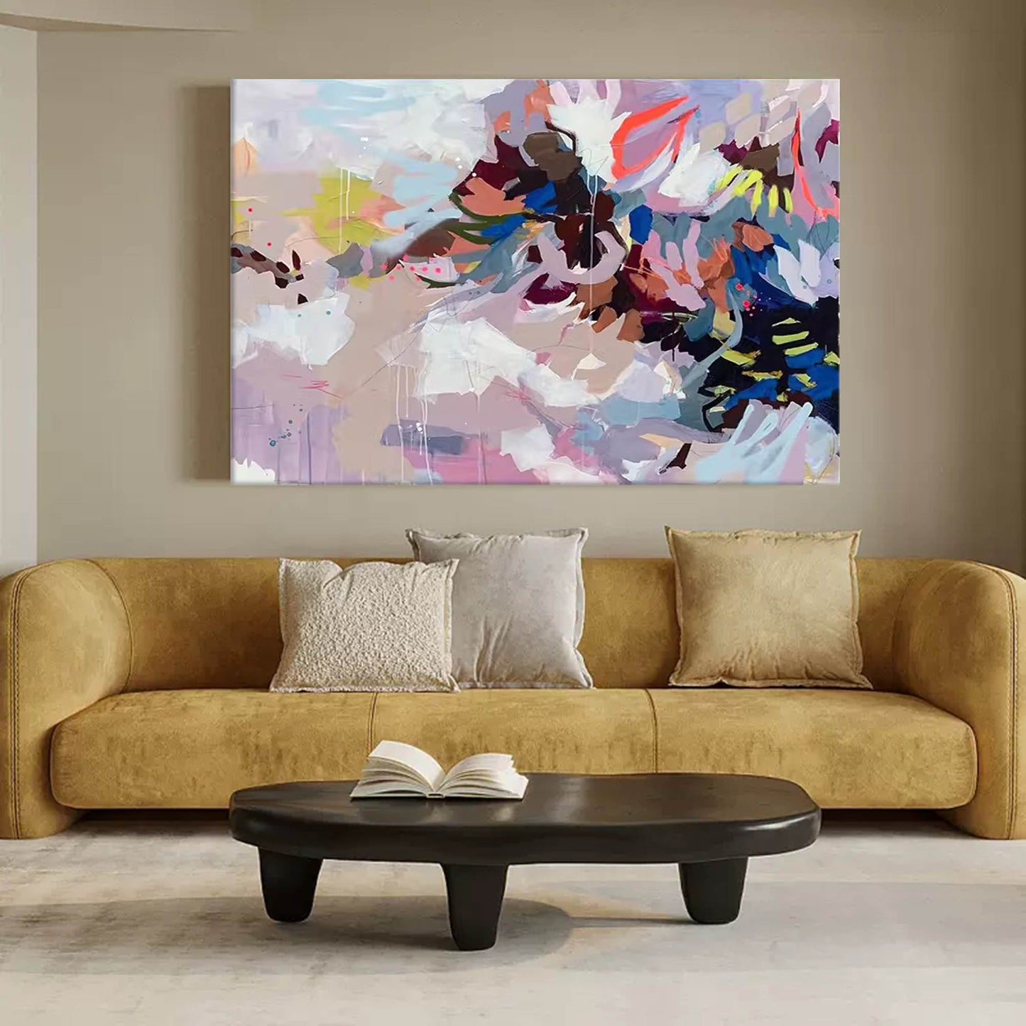 Wild Bloom - Large Floral Wall Art Abstract Colorful Canvas