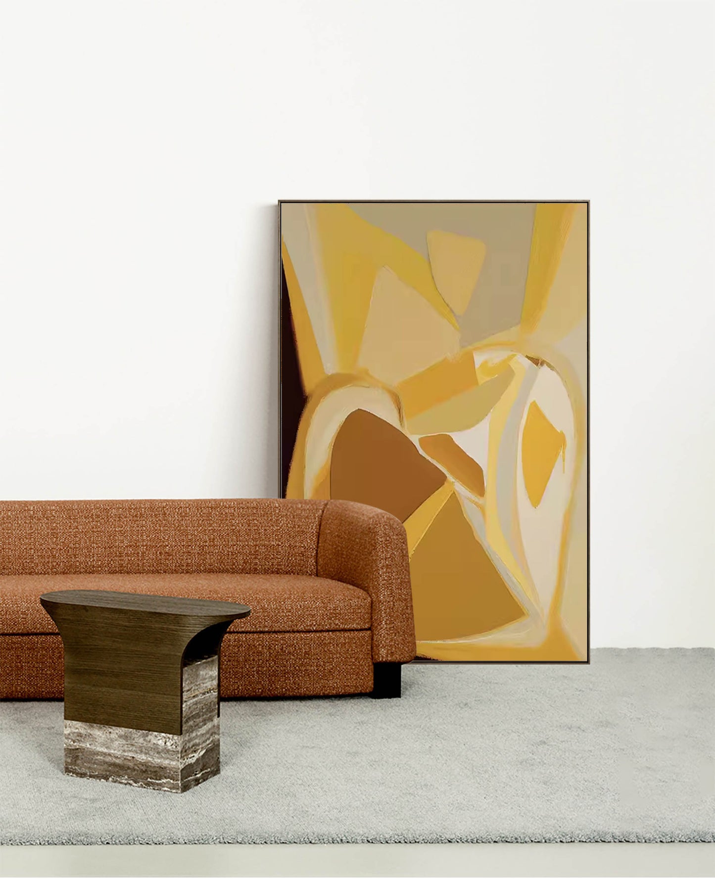 Ochre Forms - Mid Century Modern Wall Art Minimalist Abstract