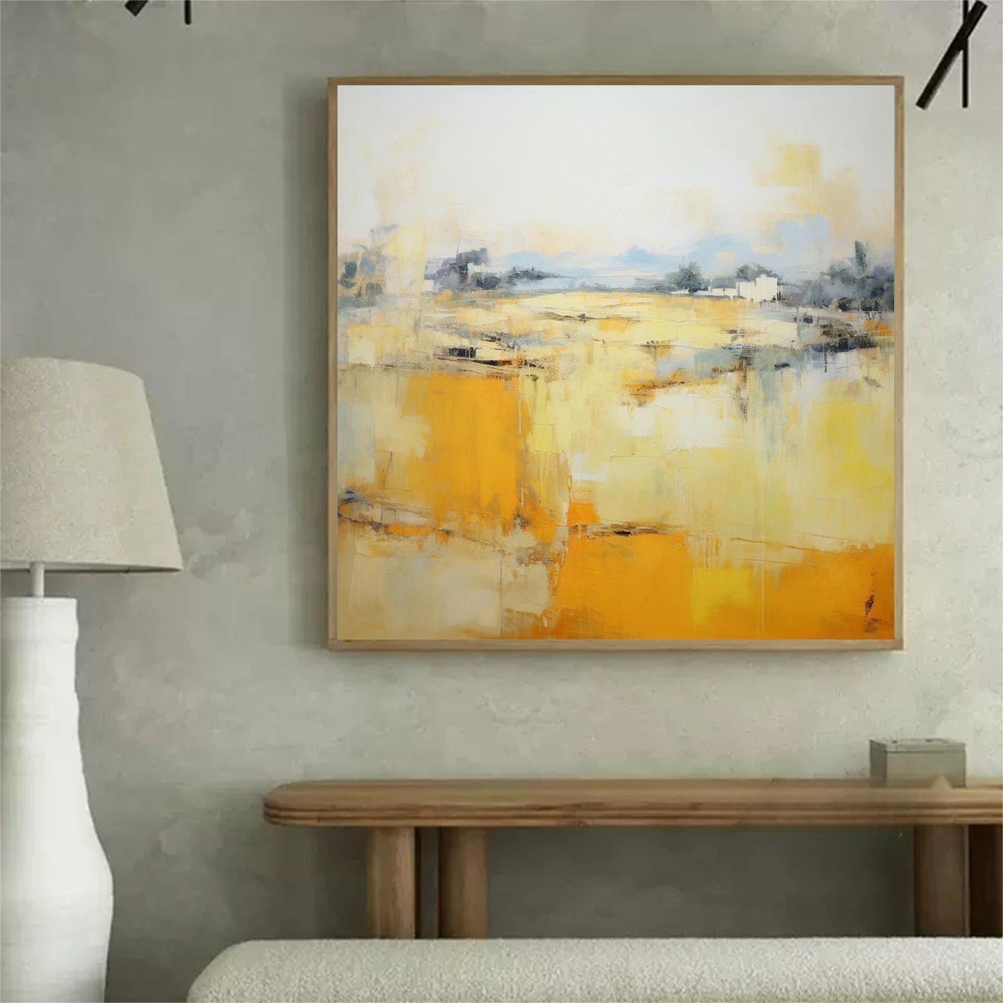 Golden Harvest - Rustic Wall Art Abstract Landscape Canvas