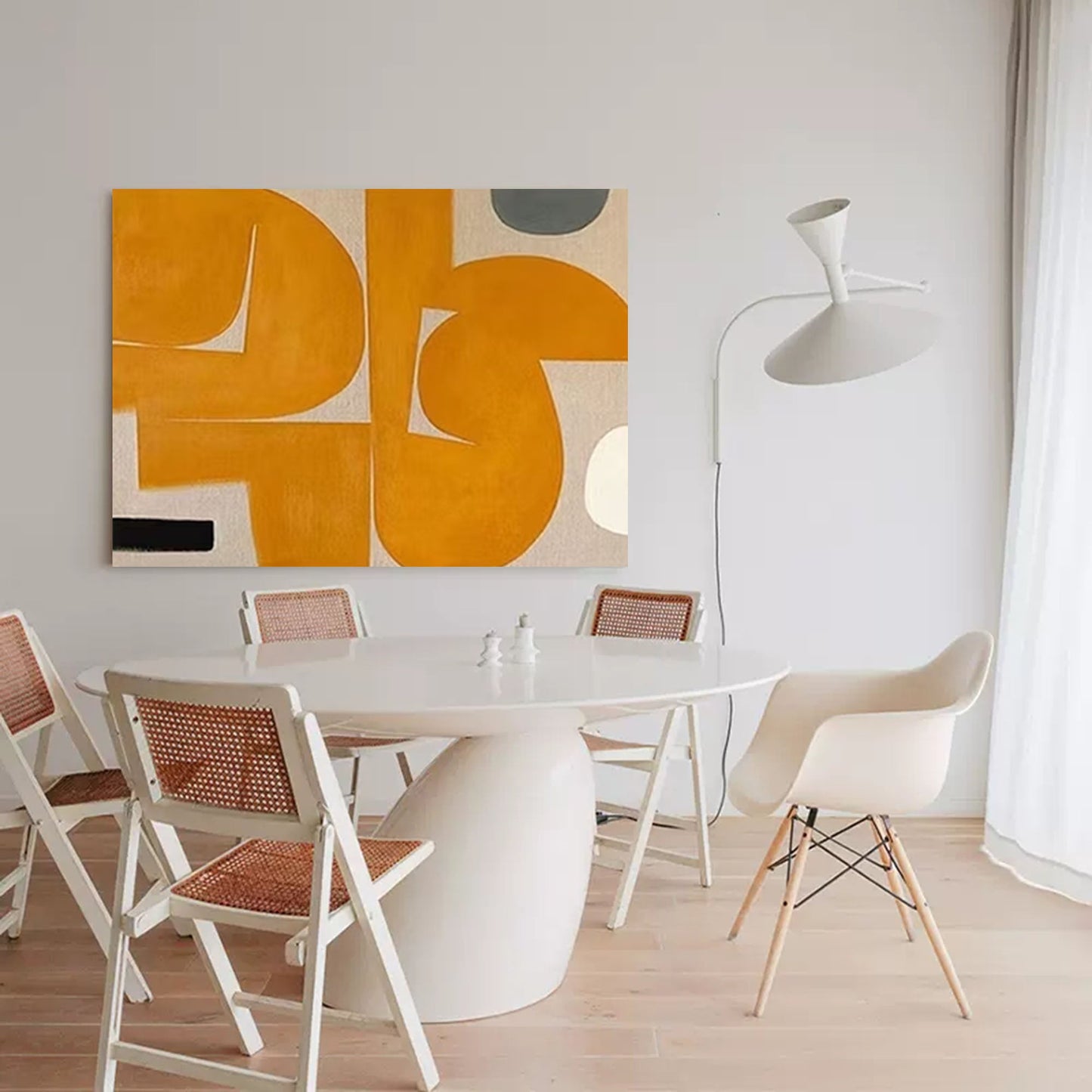 Ochre Forms - Mid Century Modern Wall Art Minimalist Abstract