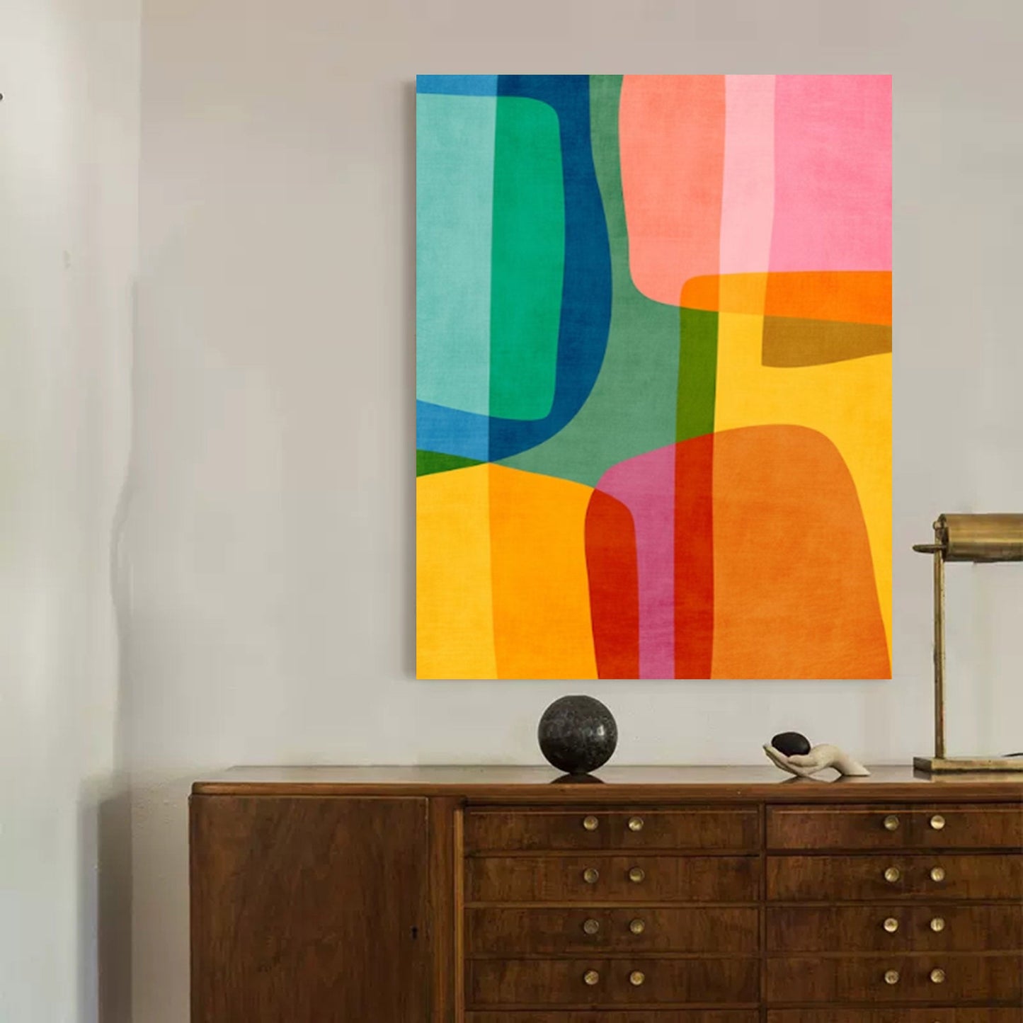 Summer Overlap - Bright Wall Art Colorful Abstract Shapes