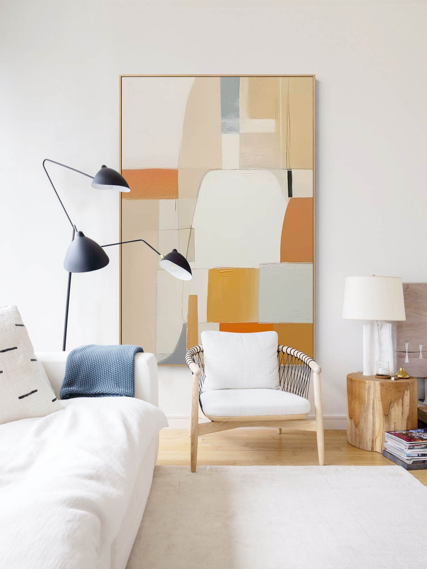 Serene Structures - Abstract Architectural Painting in Neutral Tones