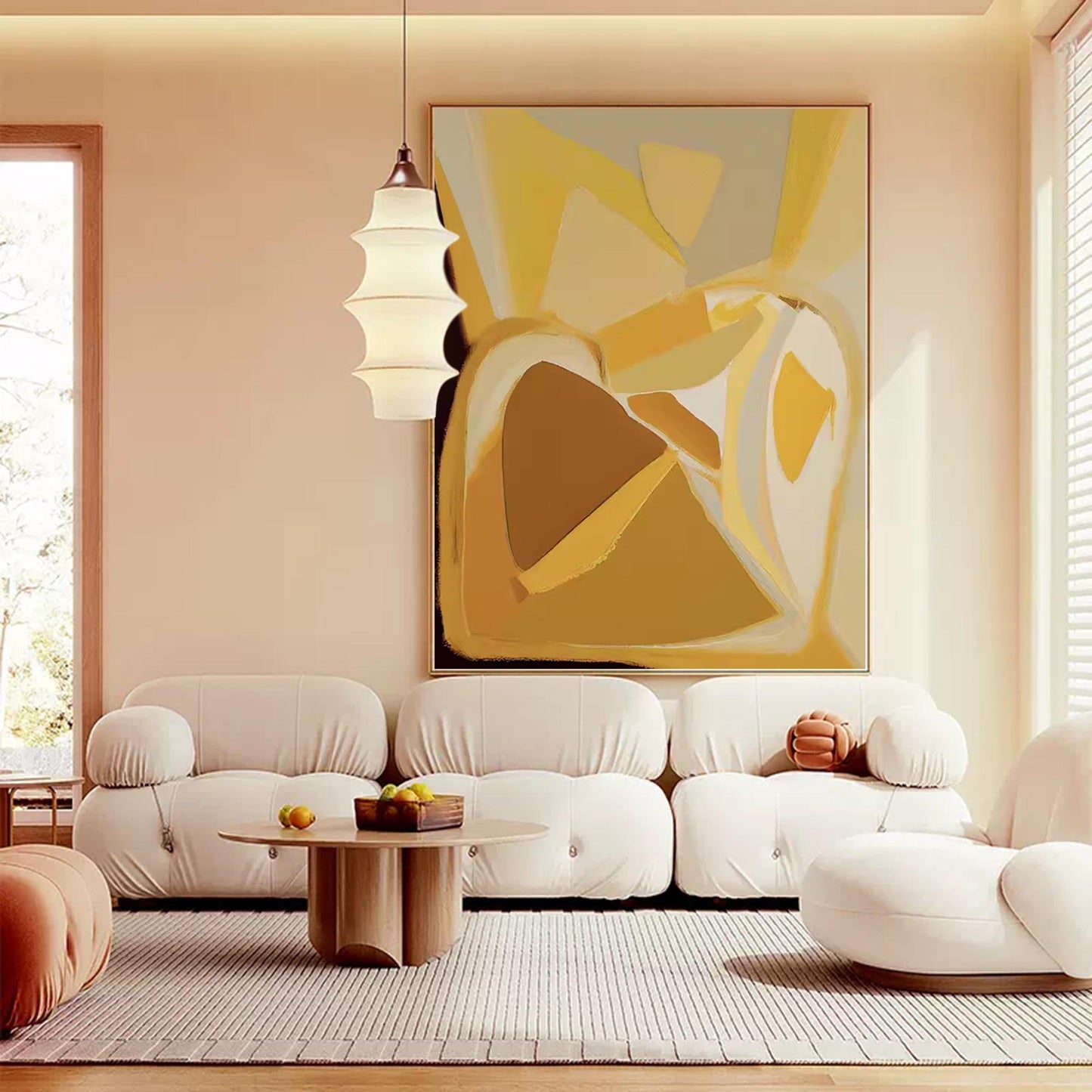Ochre Forms - Mid Century Modern Wall Art Minimalist Abstract