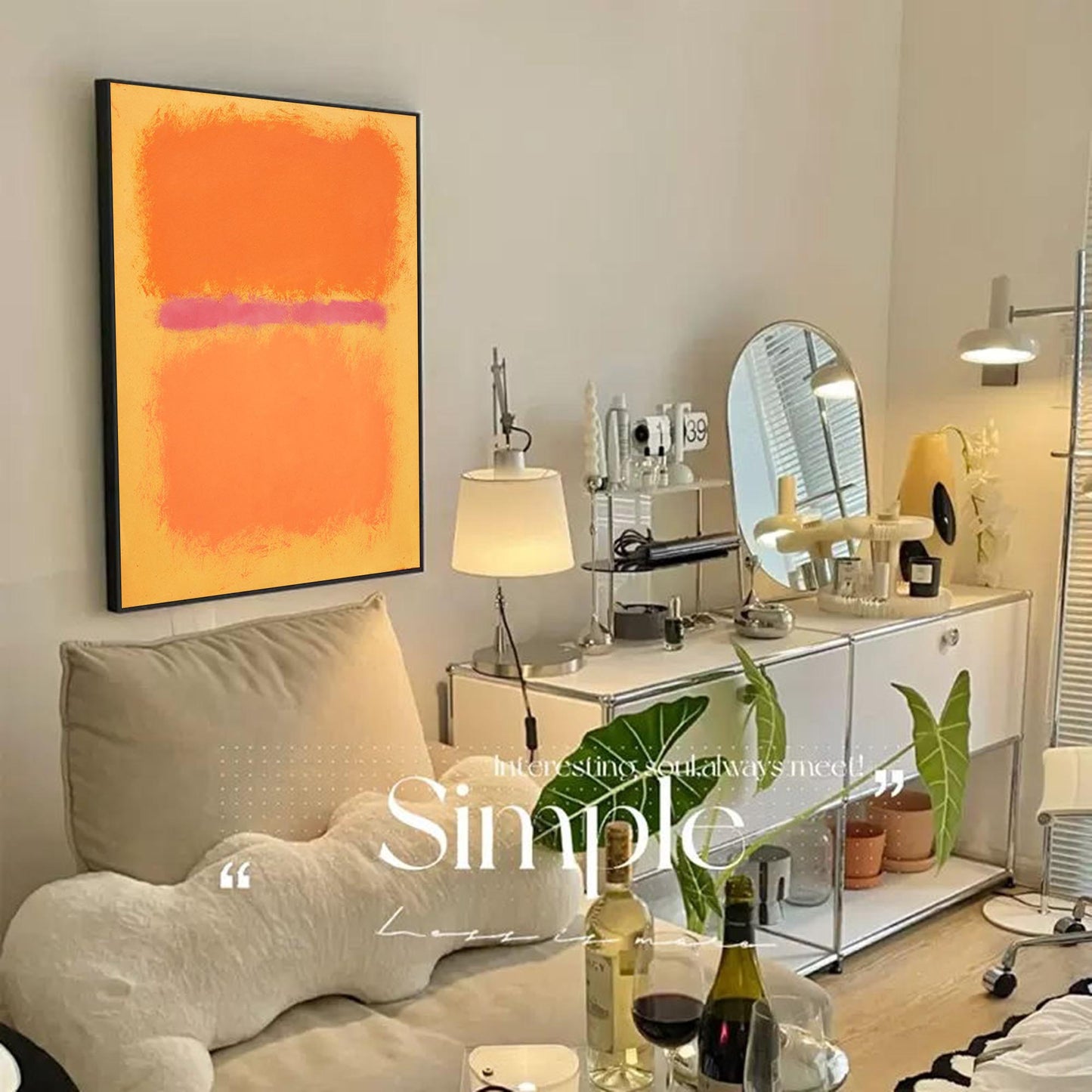 Radiant Fields - Minimalist Painting Orange and Pink Abstract