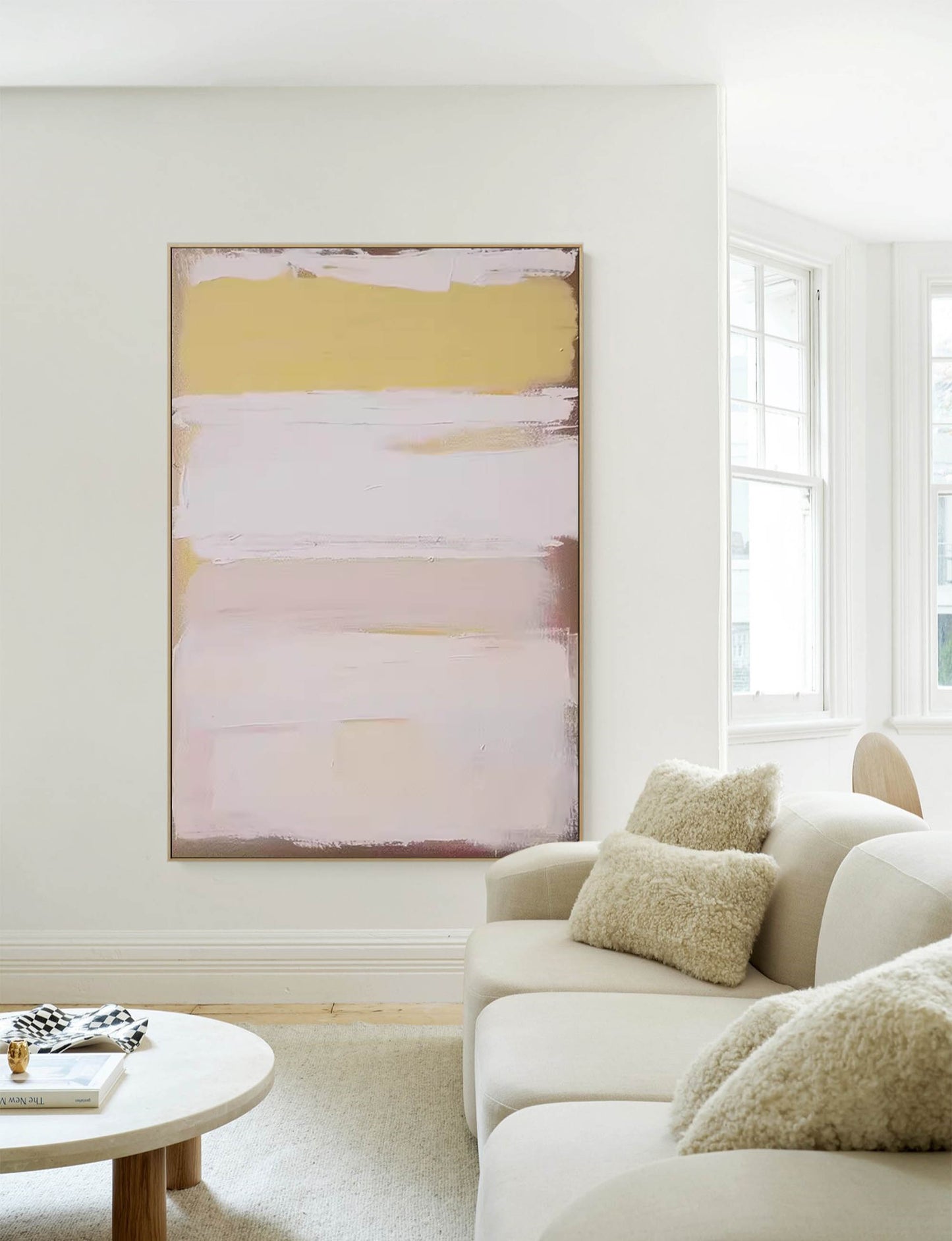 Quiet Horizon - Neutral Wall Art Minimalist Beige Abstract
