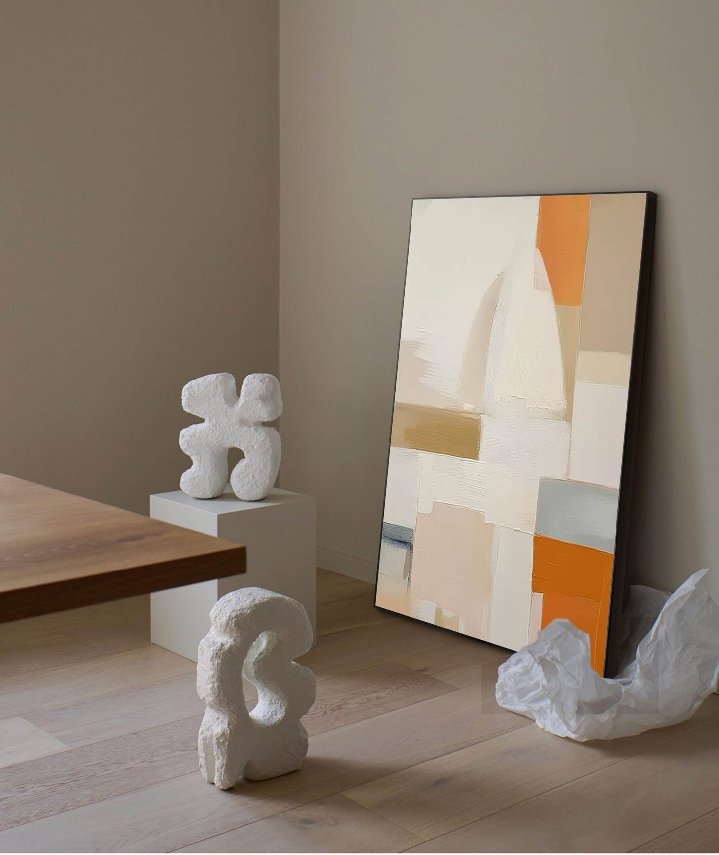 Serene Forms - Abstract Architectural Art in Earth Tones