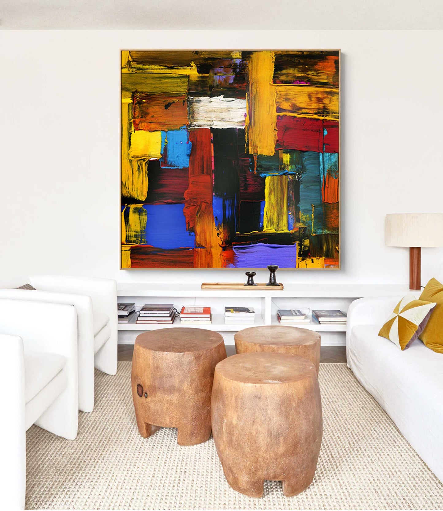 Urban Blocks - Modern Abstract Wall Art Textured Canvas Painting