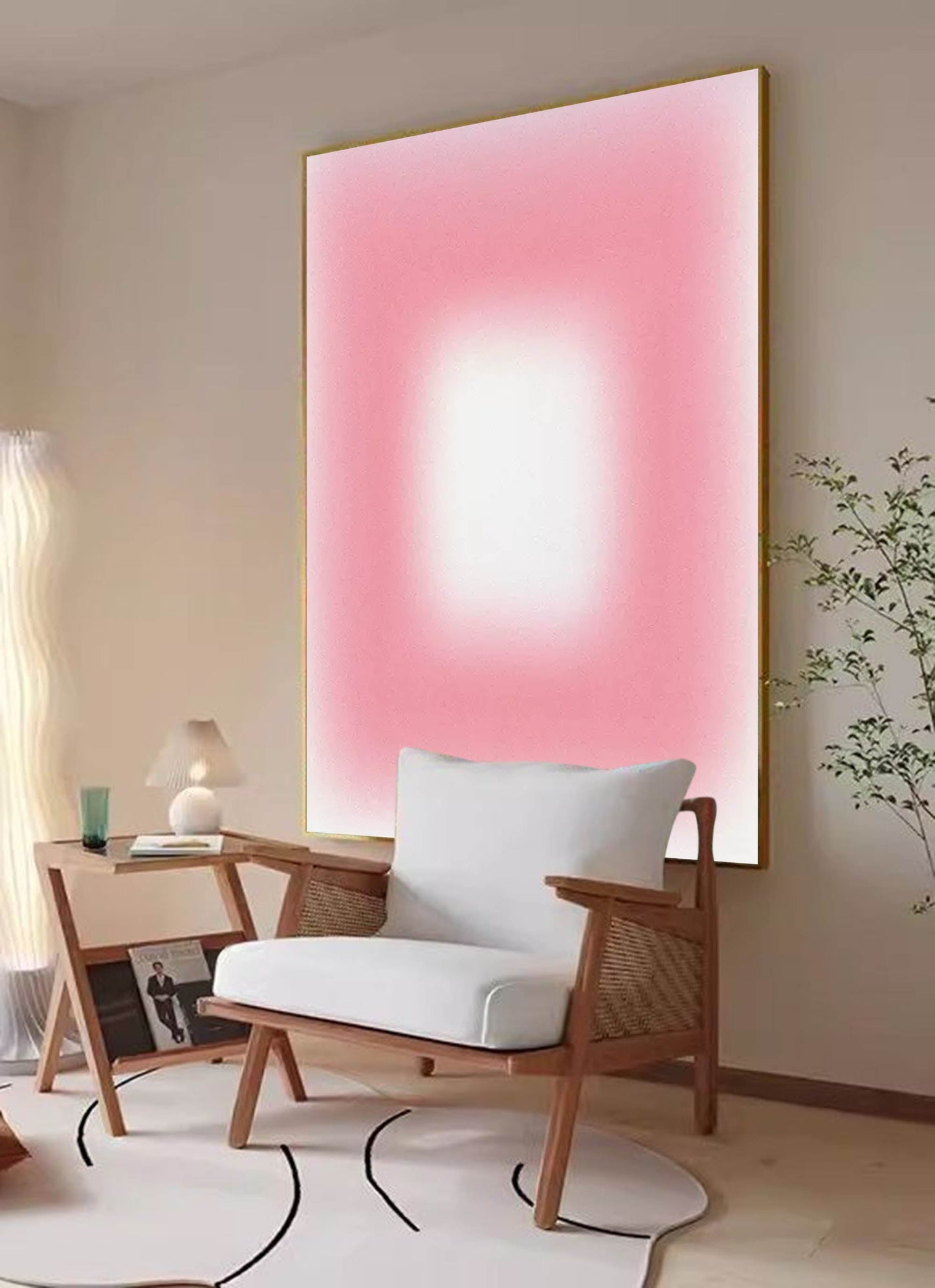 Aura Glow - Minimalist Pink Abstract Art with Soft Gradient