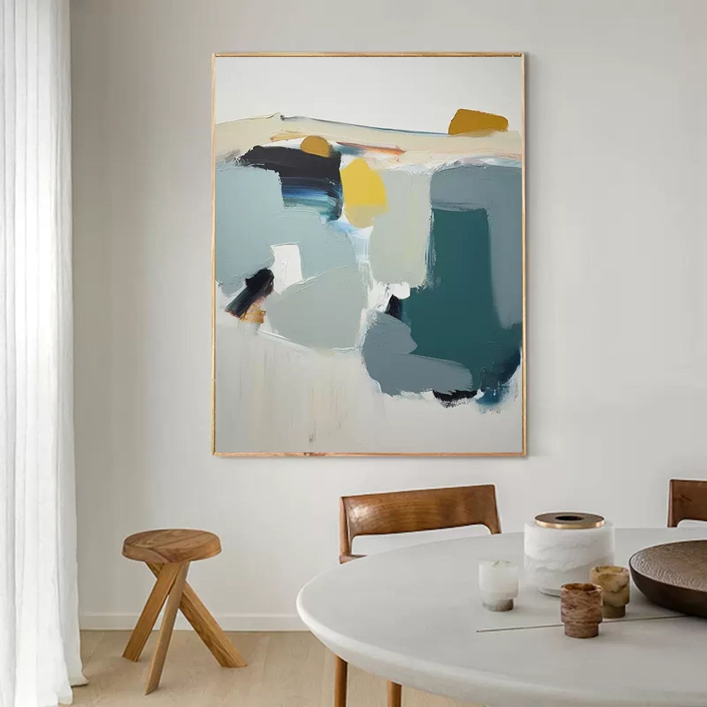 Serene Horizon - Calming Landscape Art Abstract Canvas Painting