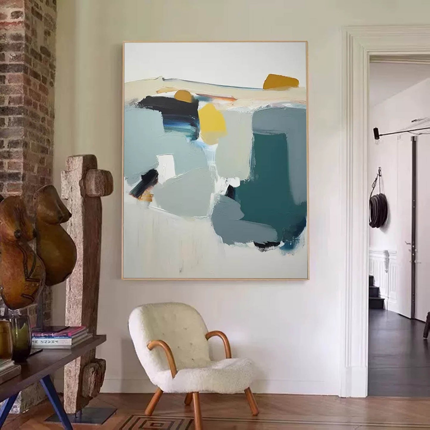 Serene Horizon - Calming Landscape Art Abstract Canvas Painting