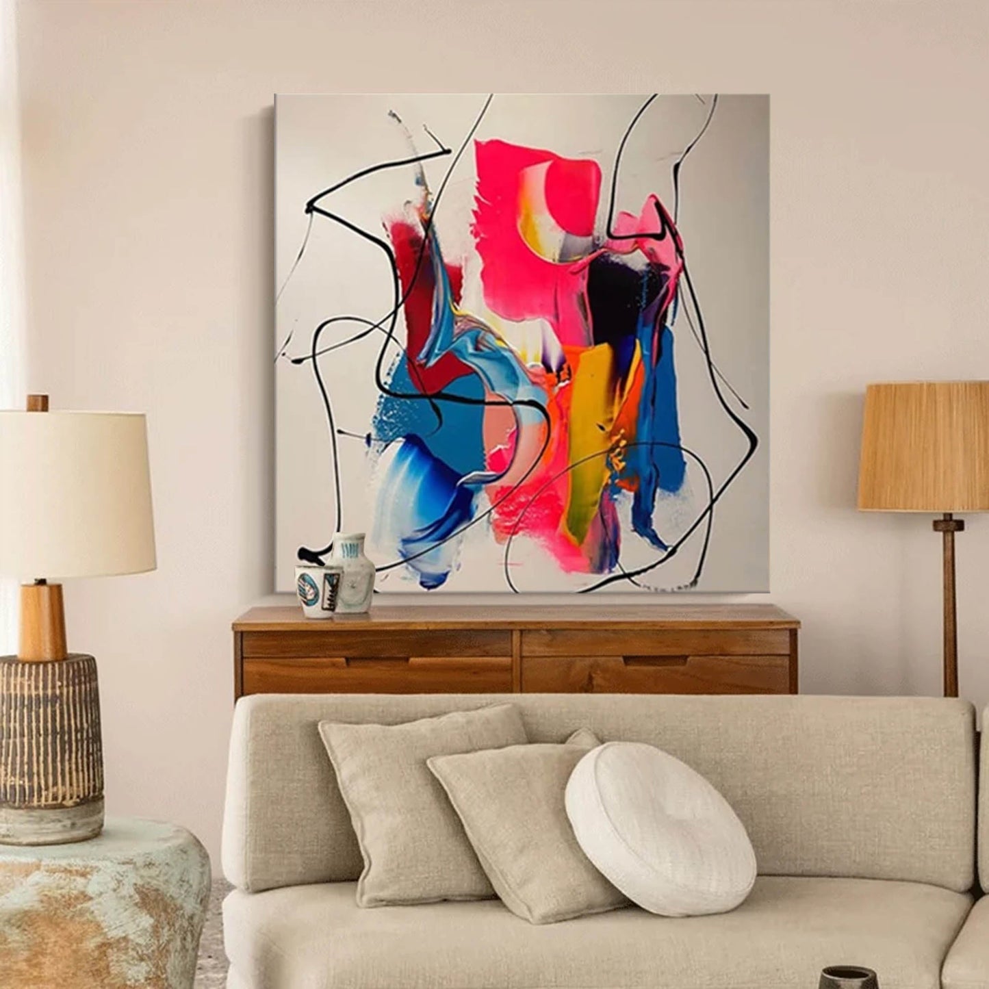 Liquid Motion - Contemporary Abstract Wall Art Colorful Canvas